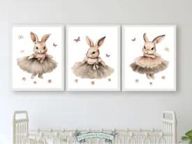 Ballerina Bunny Nursery Prints - Set 1