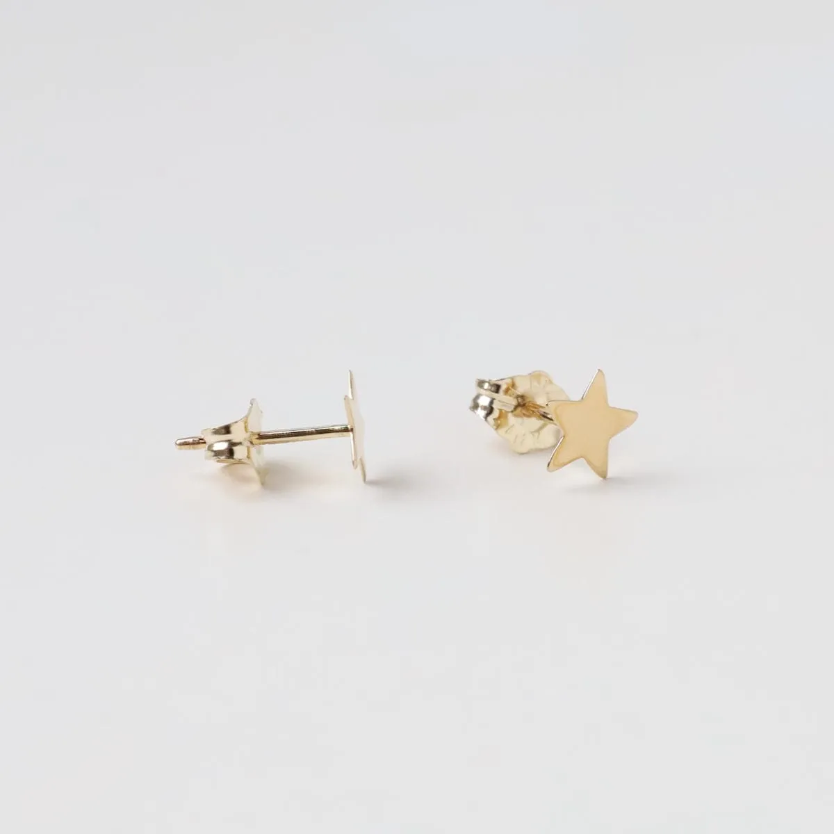 14k Small Star Post Earrings