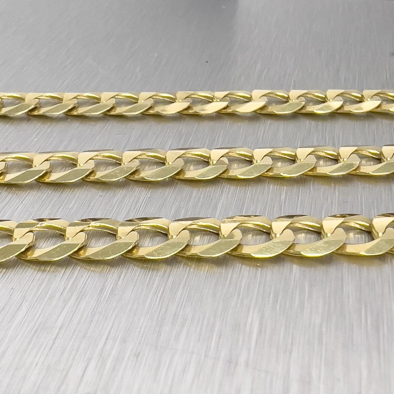 14k Yellow Gold Flat Cuban Curb Link 7.00mm Chain Necklace 26" 31.3g