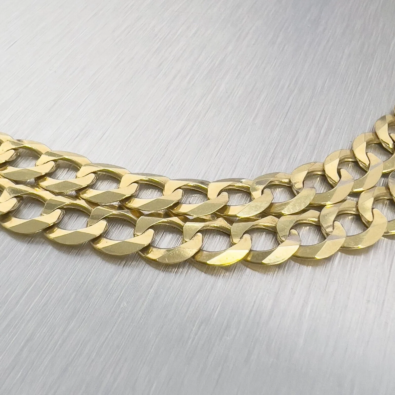 14k Yellow Gold Flat Cuban Curb Link 7.00mm Chain Necklace 26" 31.3g