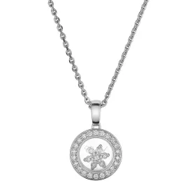 18ct White Gold Happy Diamonds Floating Snowflake Pendant With Diamond Set Bezel