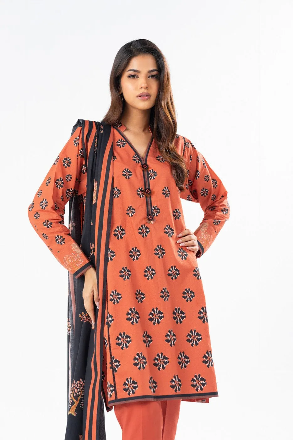 2 Pc Printed Lawn Suit With Printed Lawn Dupatta