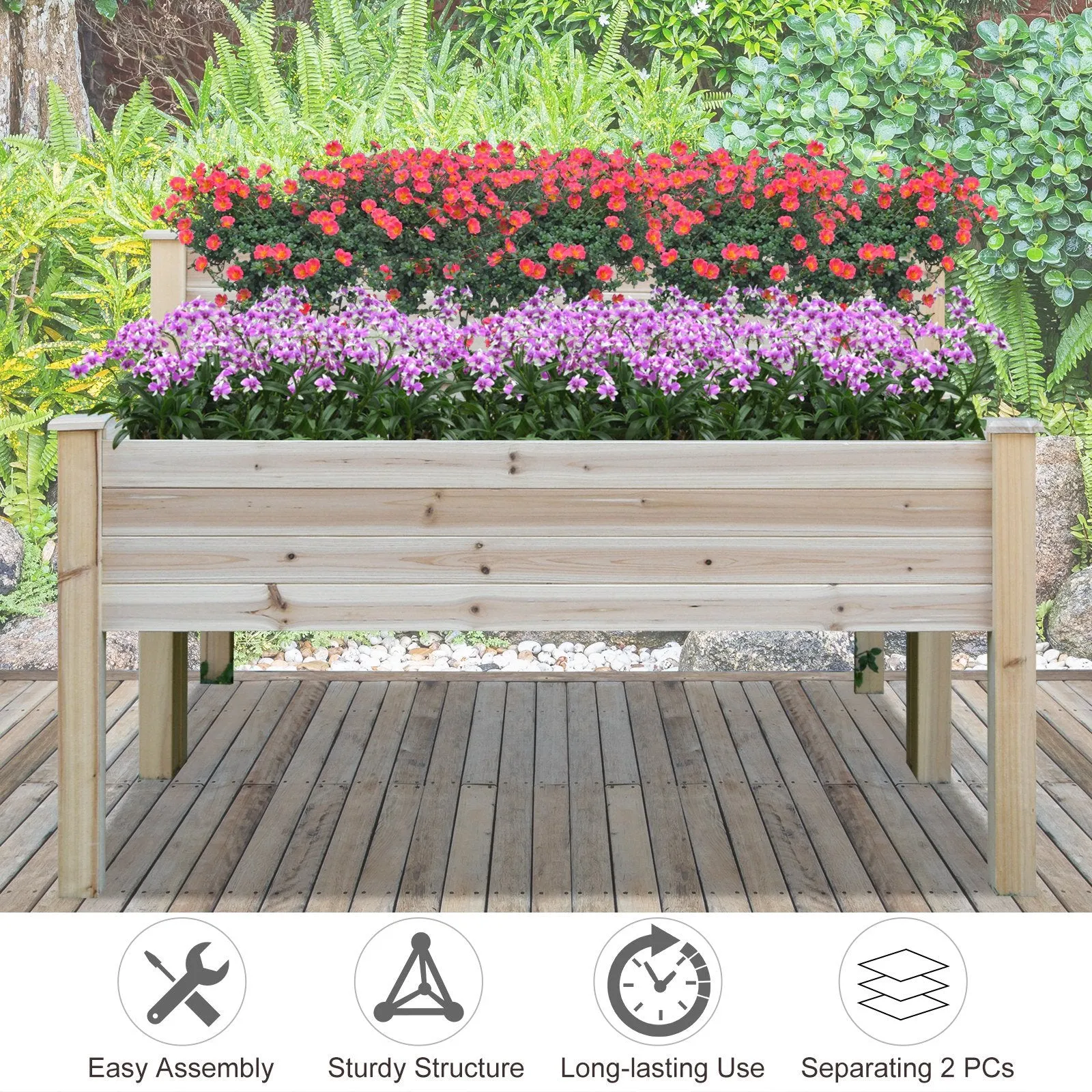 2-Tier Wooden Garden Bed