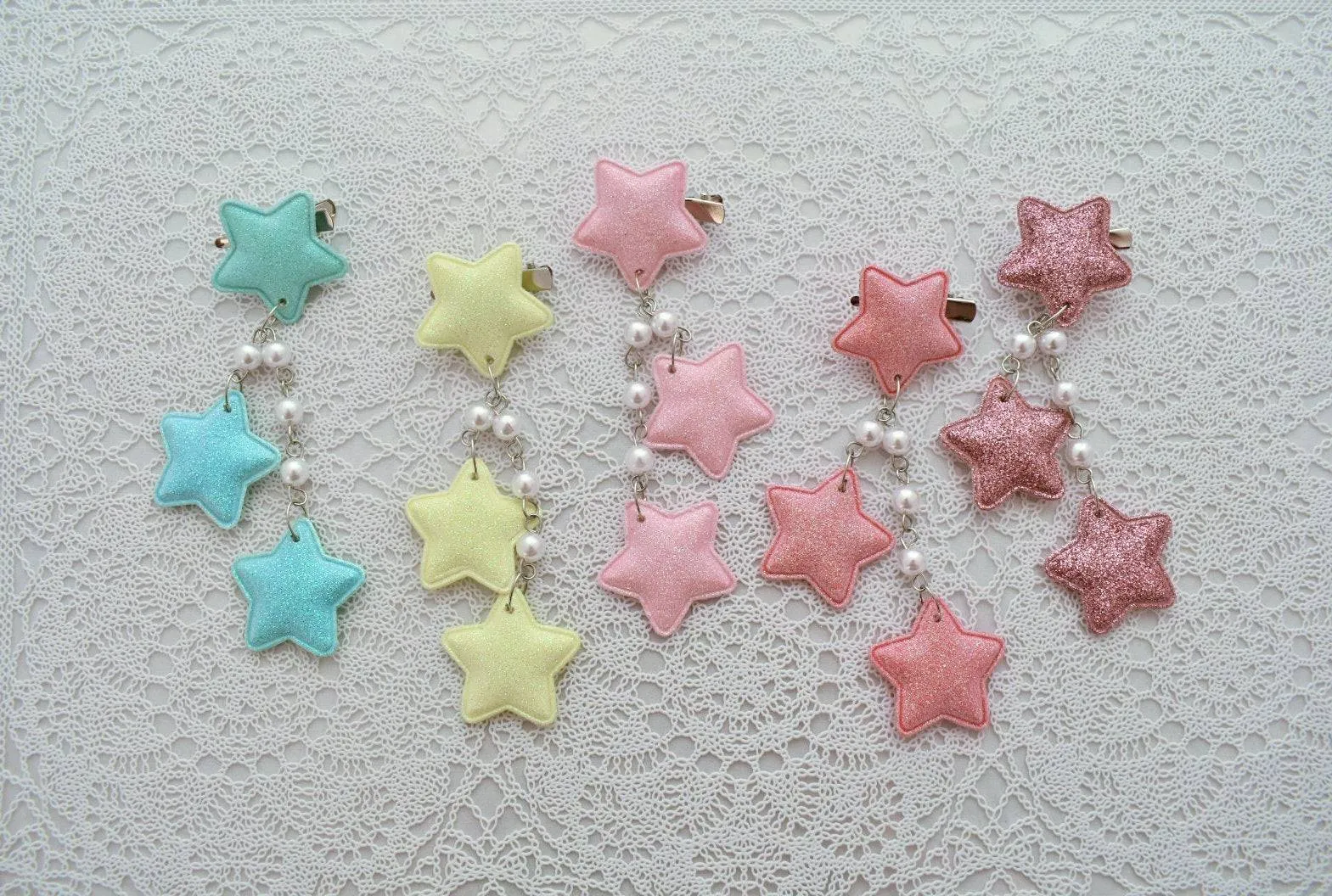 2-Way Pastel Star Clips (5 Colors)