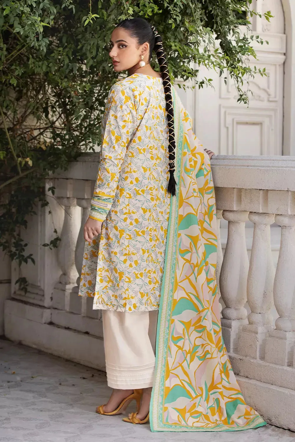 2PC Stitched Printed Lawn Shirt and Dupatta KSD-2673