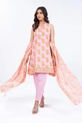 3 Pc Printed Lawn Suit With Lawn Dupatta