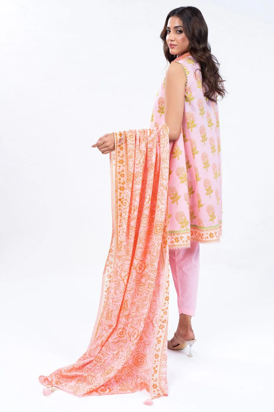 3 Pc Printed Lawn Suit With Lawn Dupatta