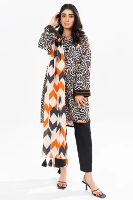 3 Piece Printed Khaddar Suit With Light Khaddar Dupatta