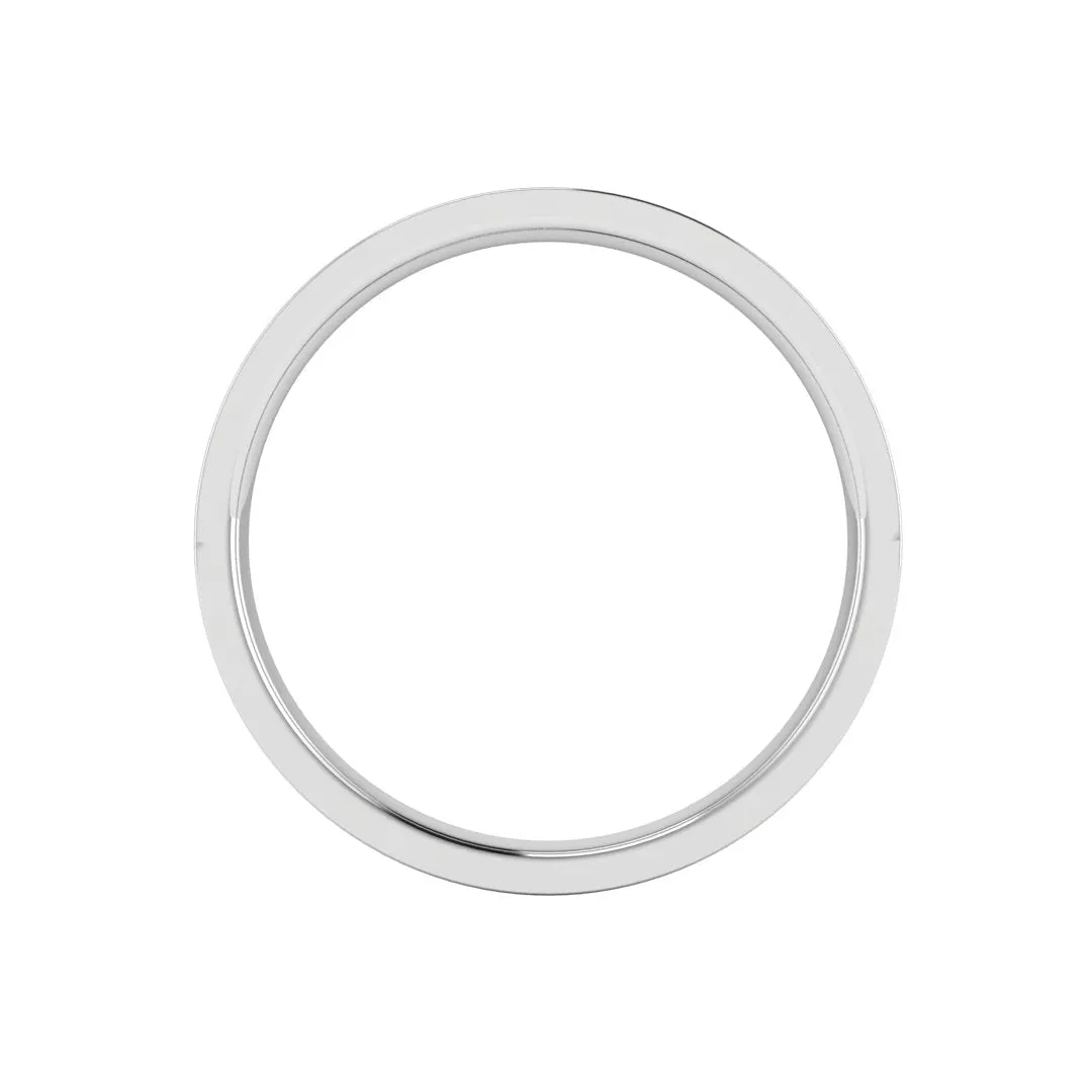 3mm Band Flat Court Wedding Ring