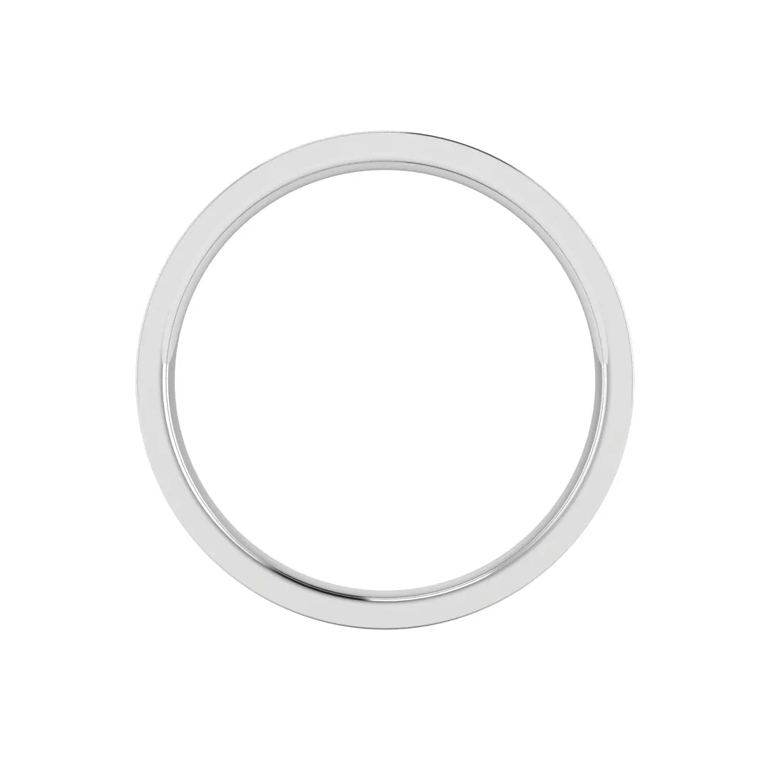 3mm Band Flat Court Wedding Ring