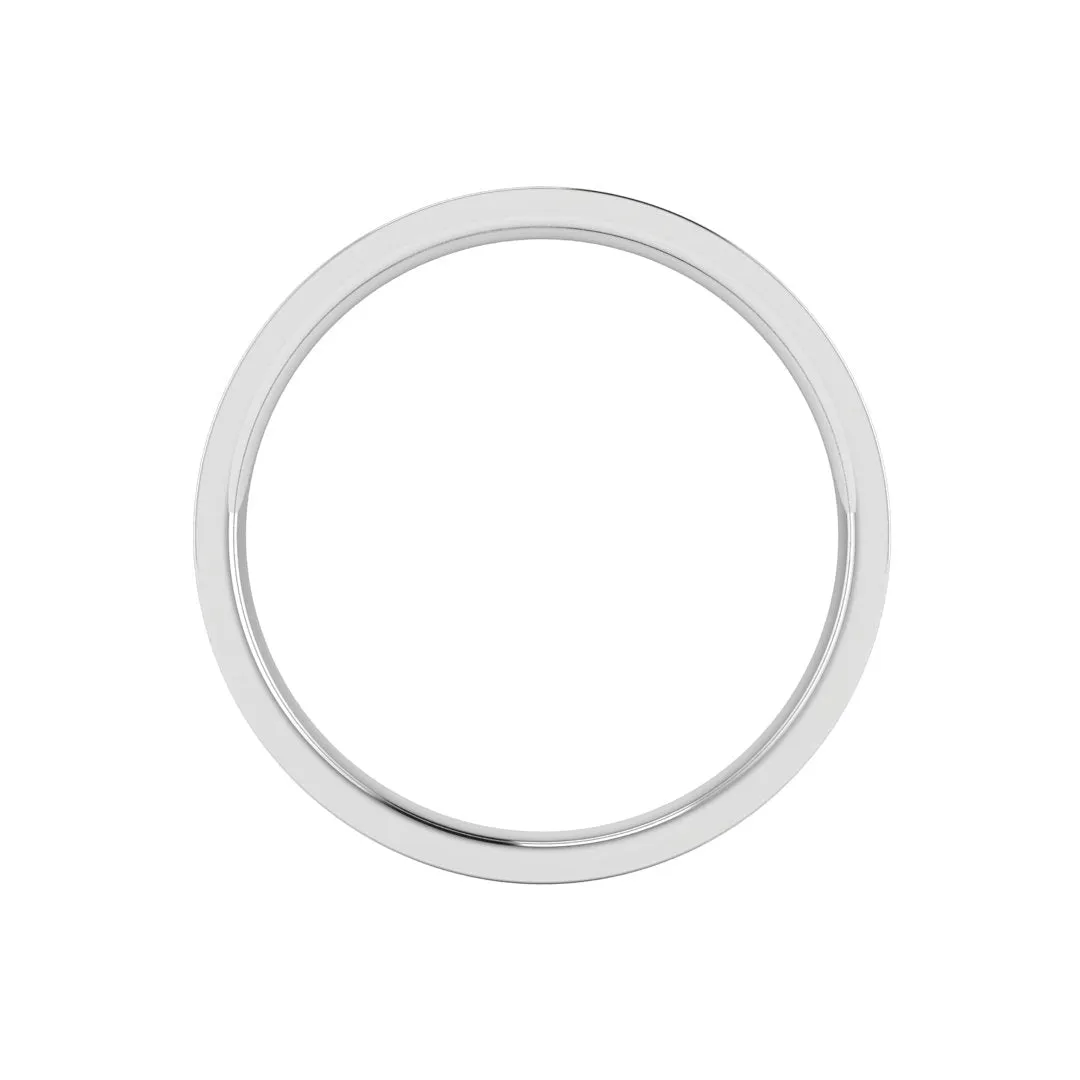 3mm Band Flat Court Wedding Ring