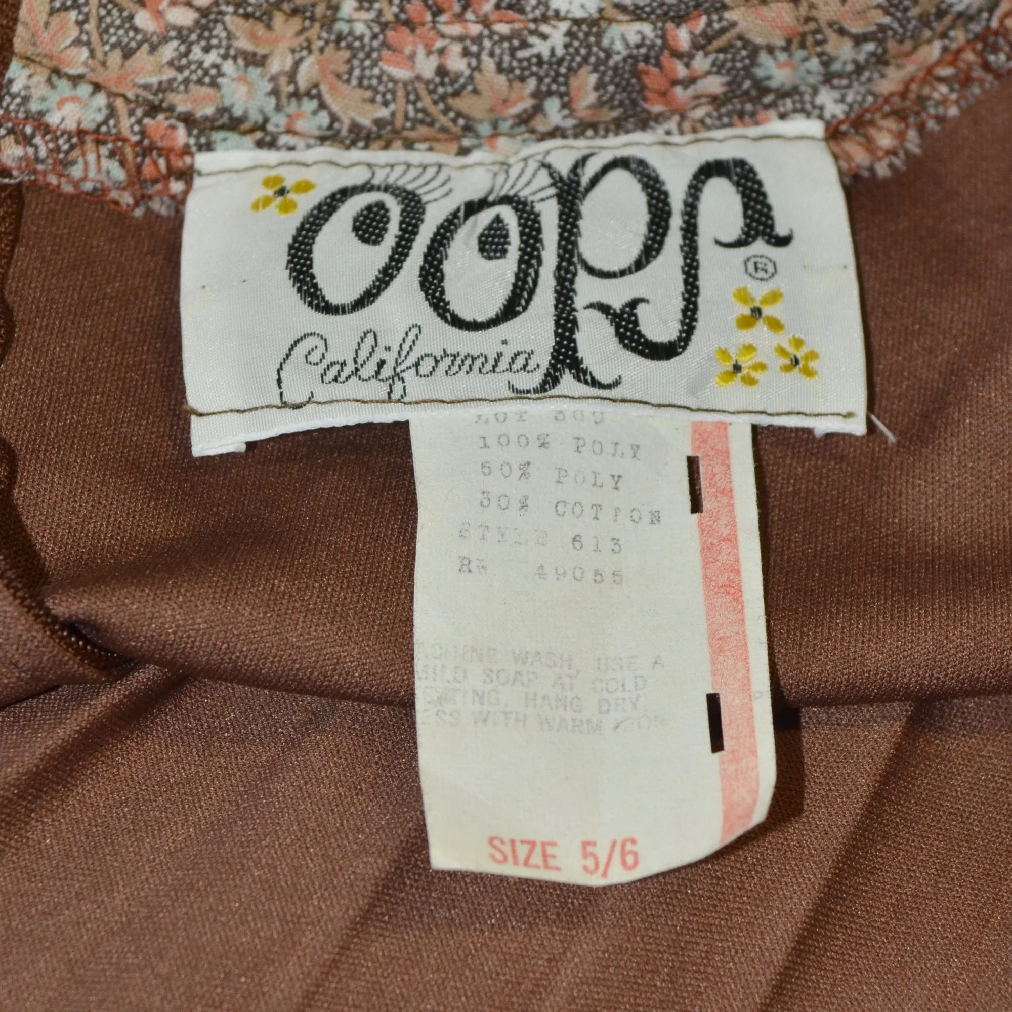 70s OOPS California, Patchwork Pleated Hippie Dress, XS