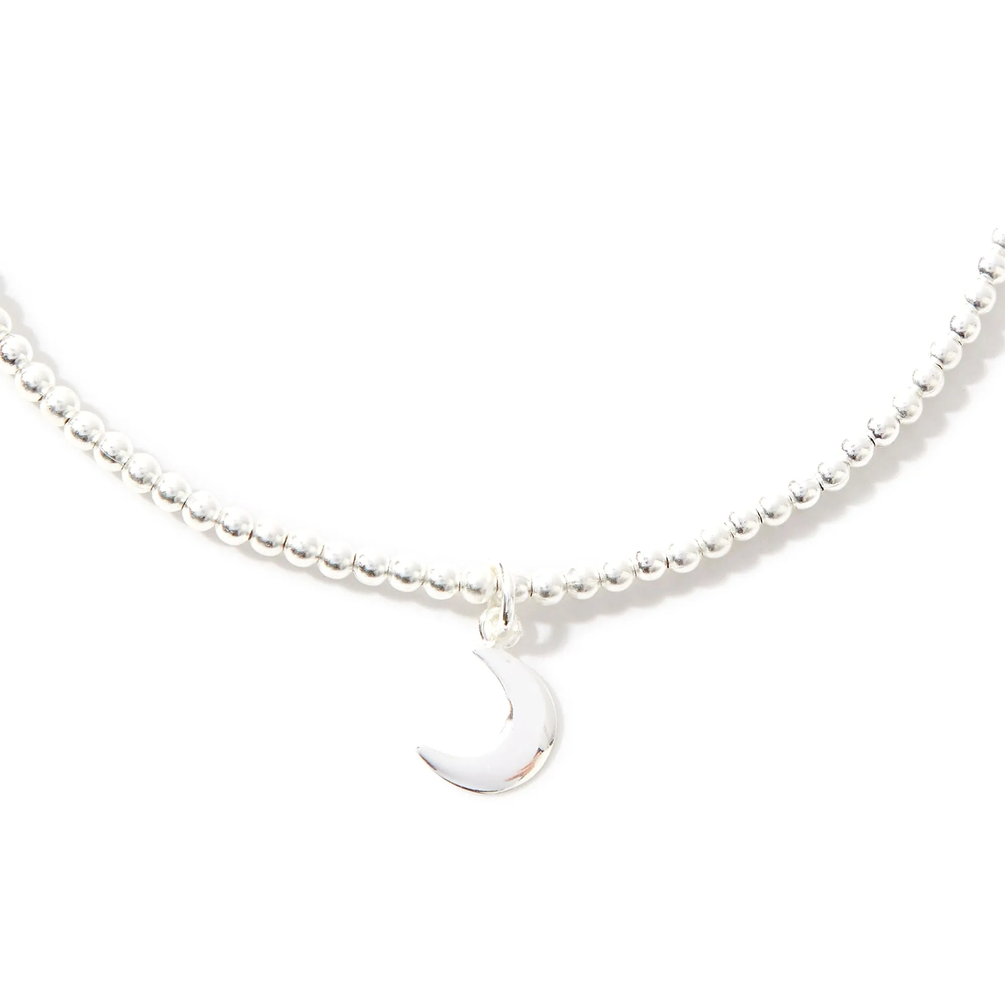 925 Pure Sterling Silver Moon Stretch Bracelet