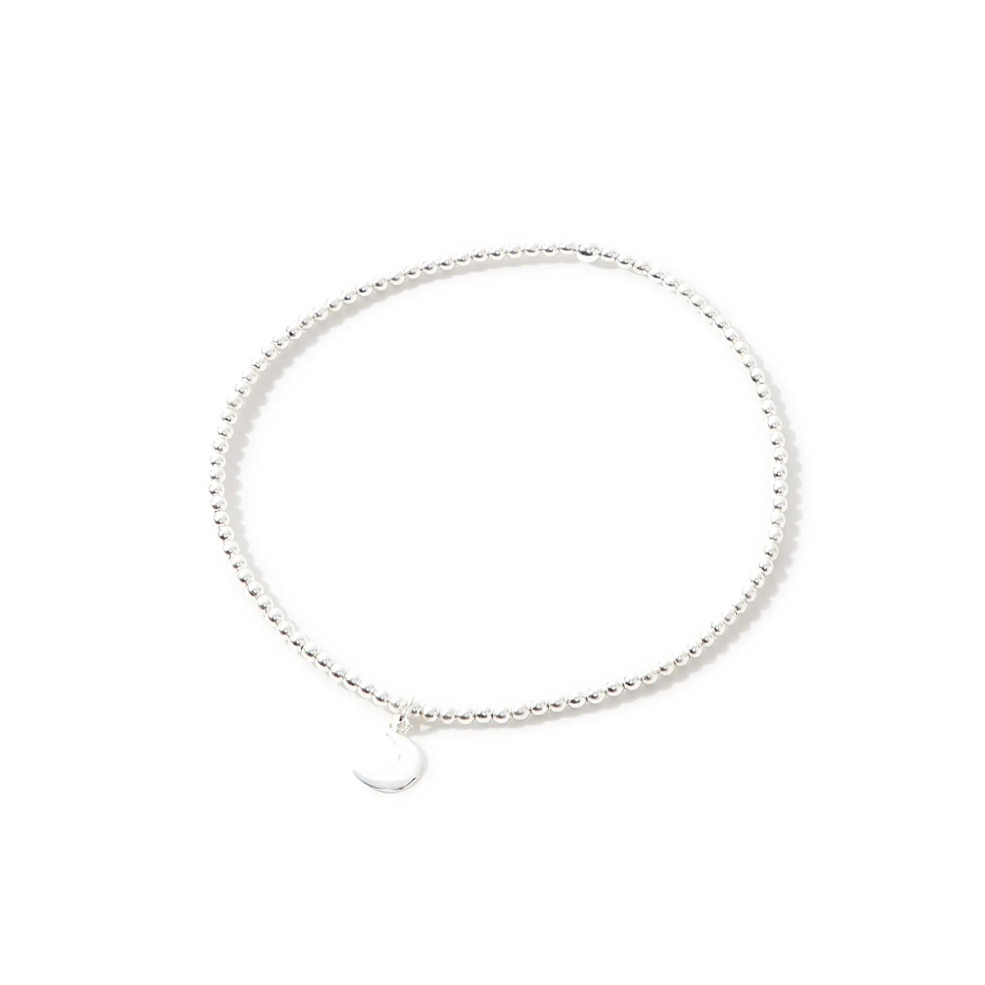 925 Pure Sterling Silver Moon Stretch Bracelet