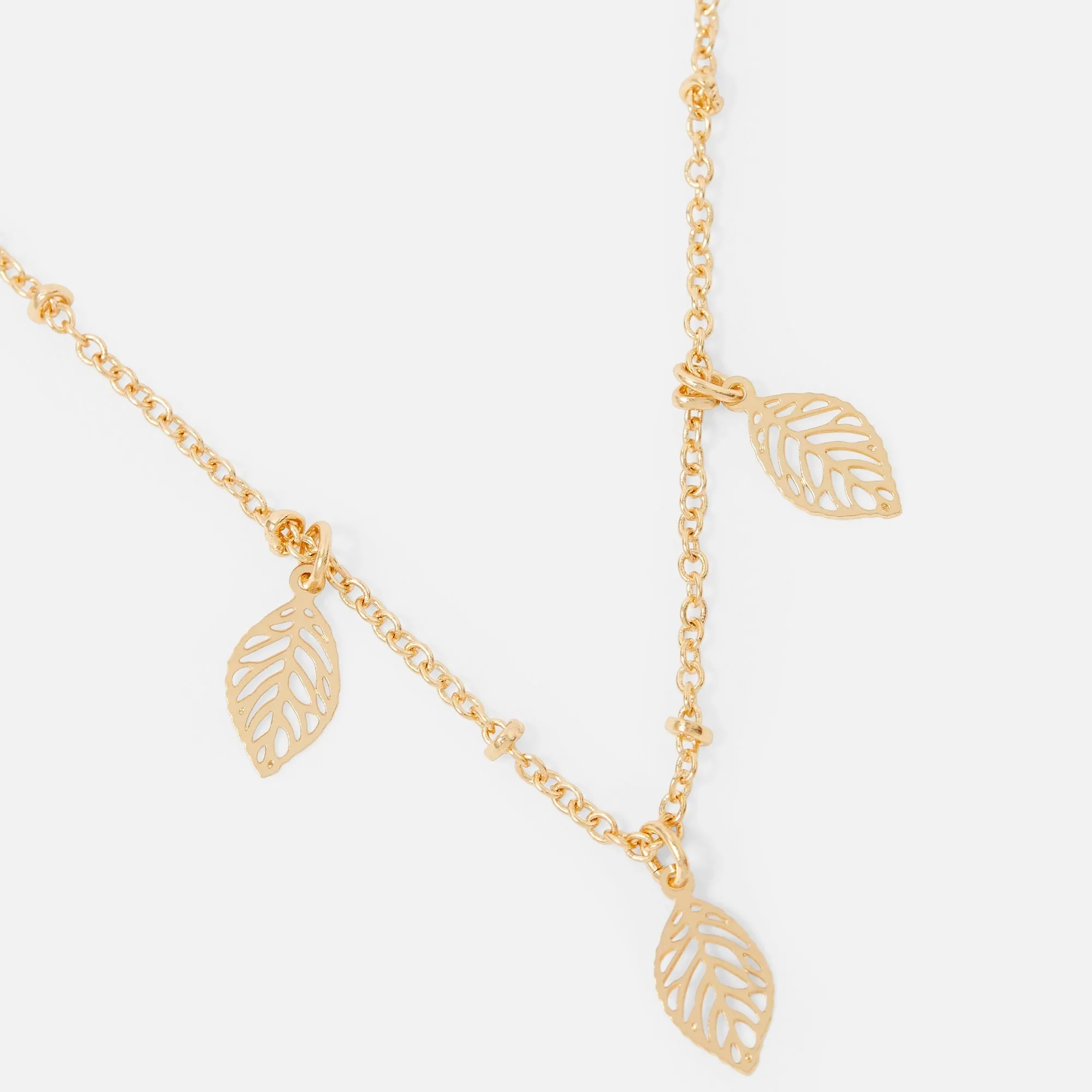 Accessorize London Discy Leaf Necklace