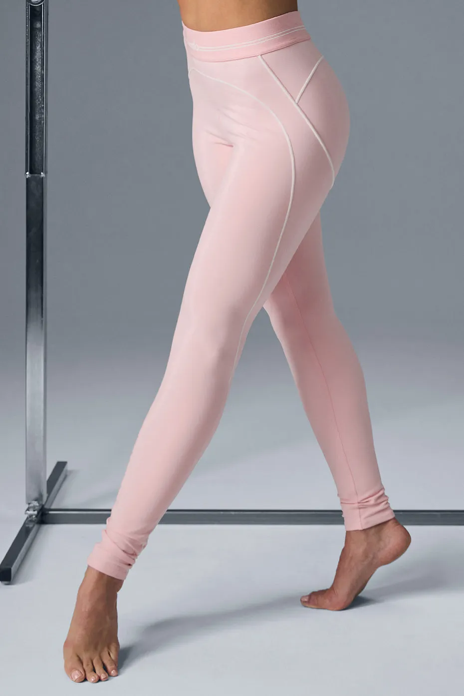 Airbrush High-Waist Heart Throb Legging - Ballet Pink/White