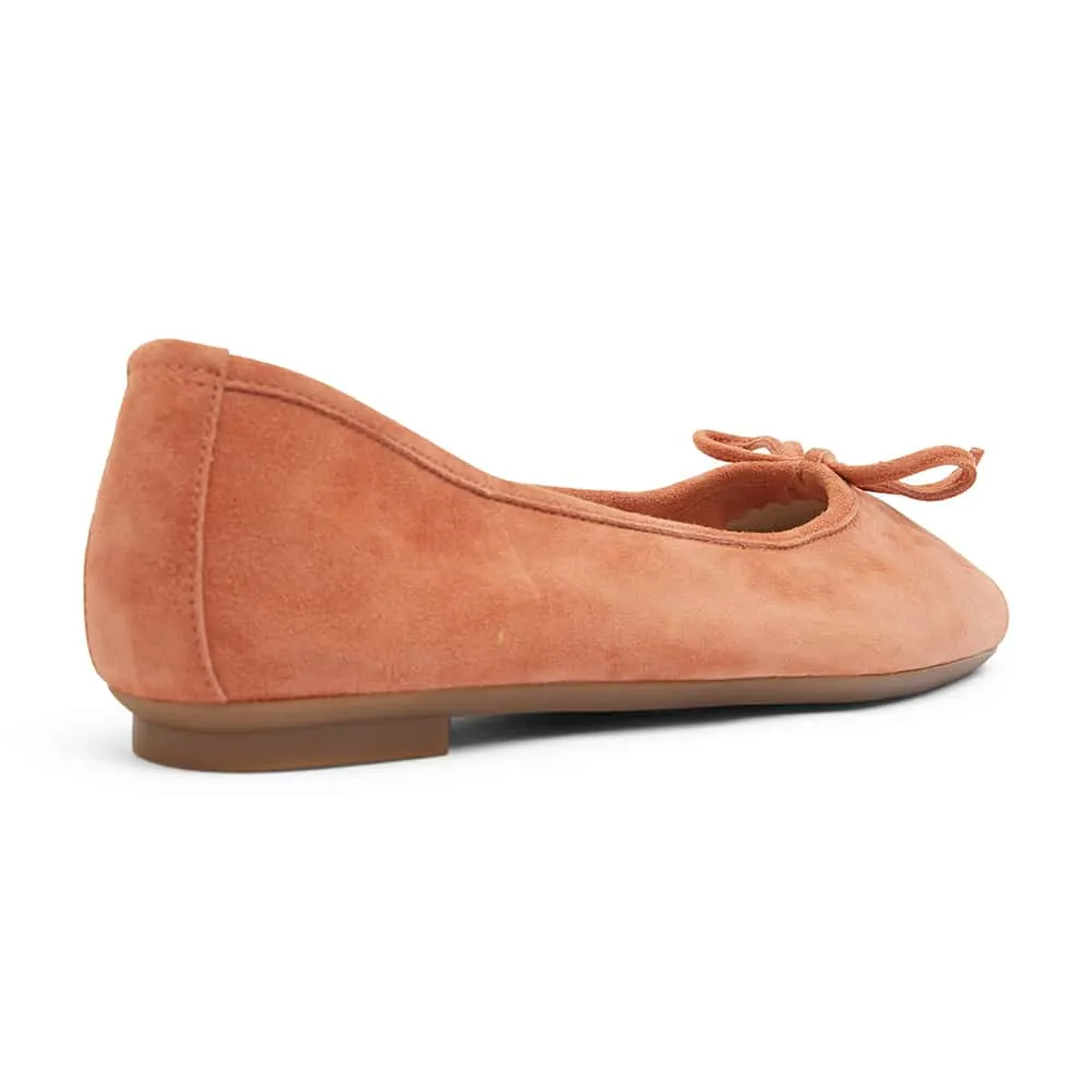 Alexa Flat in Orange Suede