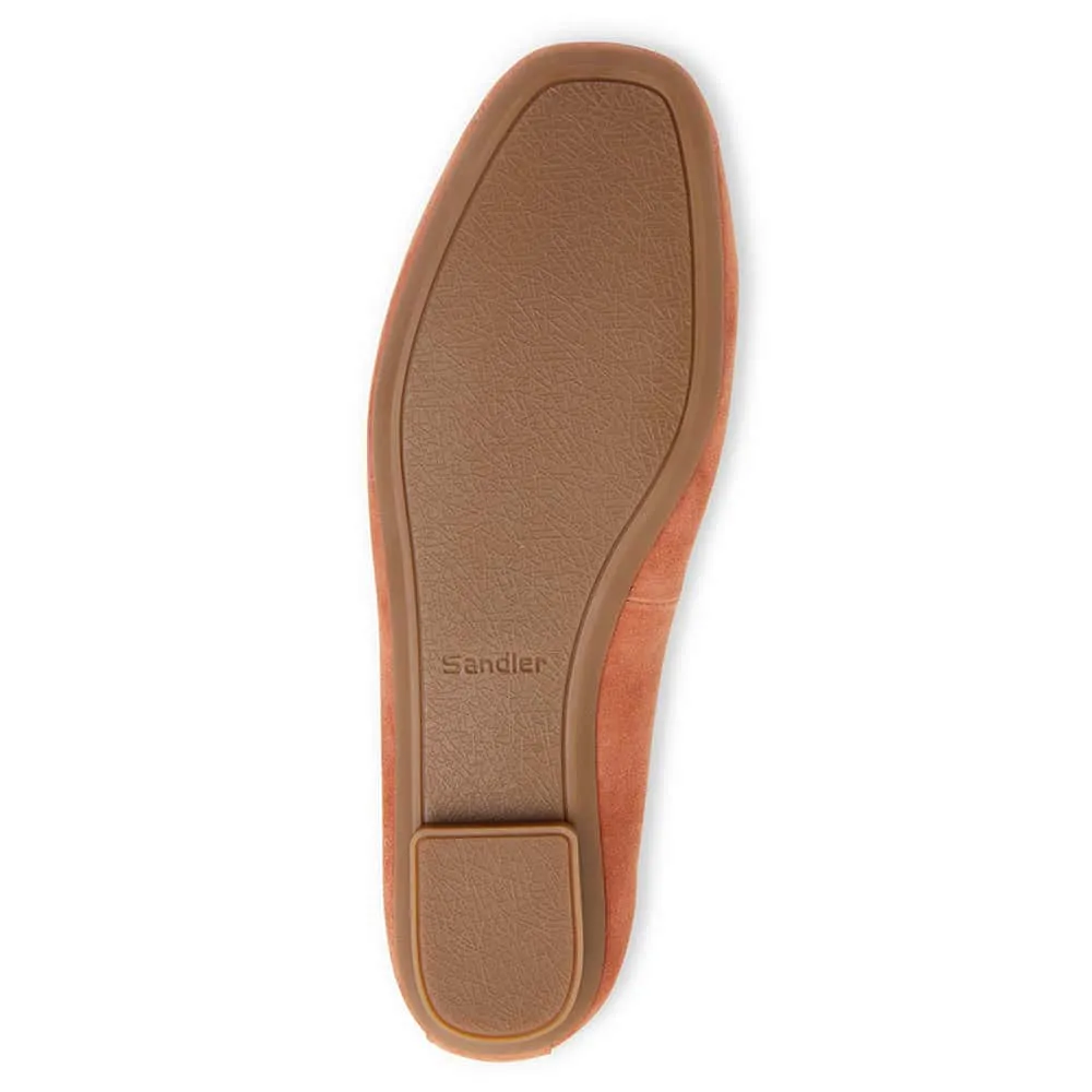 Alexa Flat in Orange Suede