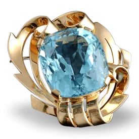 Aquamarine Brooch, 50.67 Carats