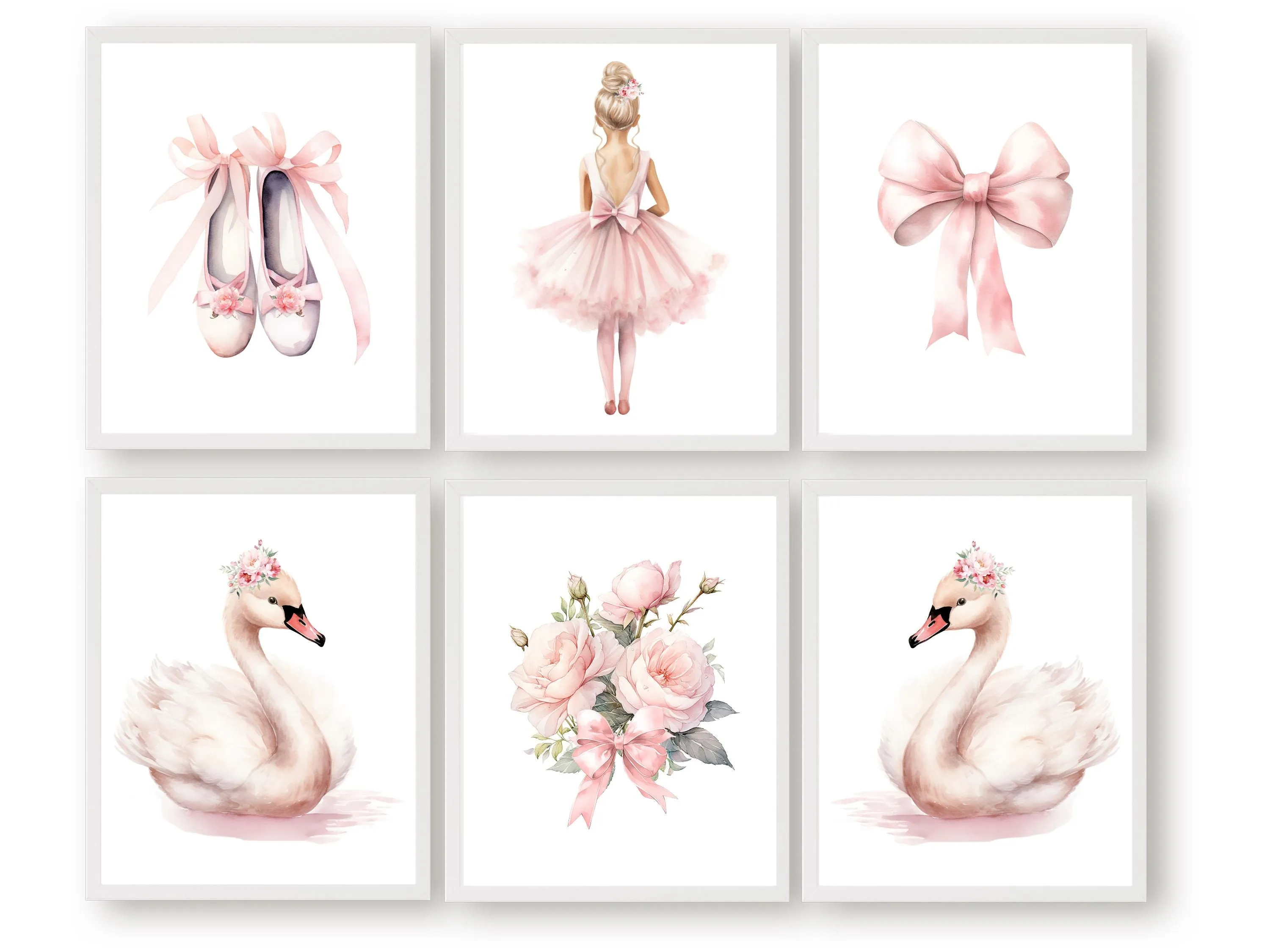 Baby Girl's Ballet Nursery Prints - Set of 6