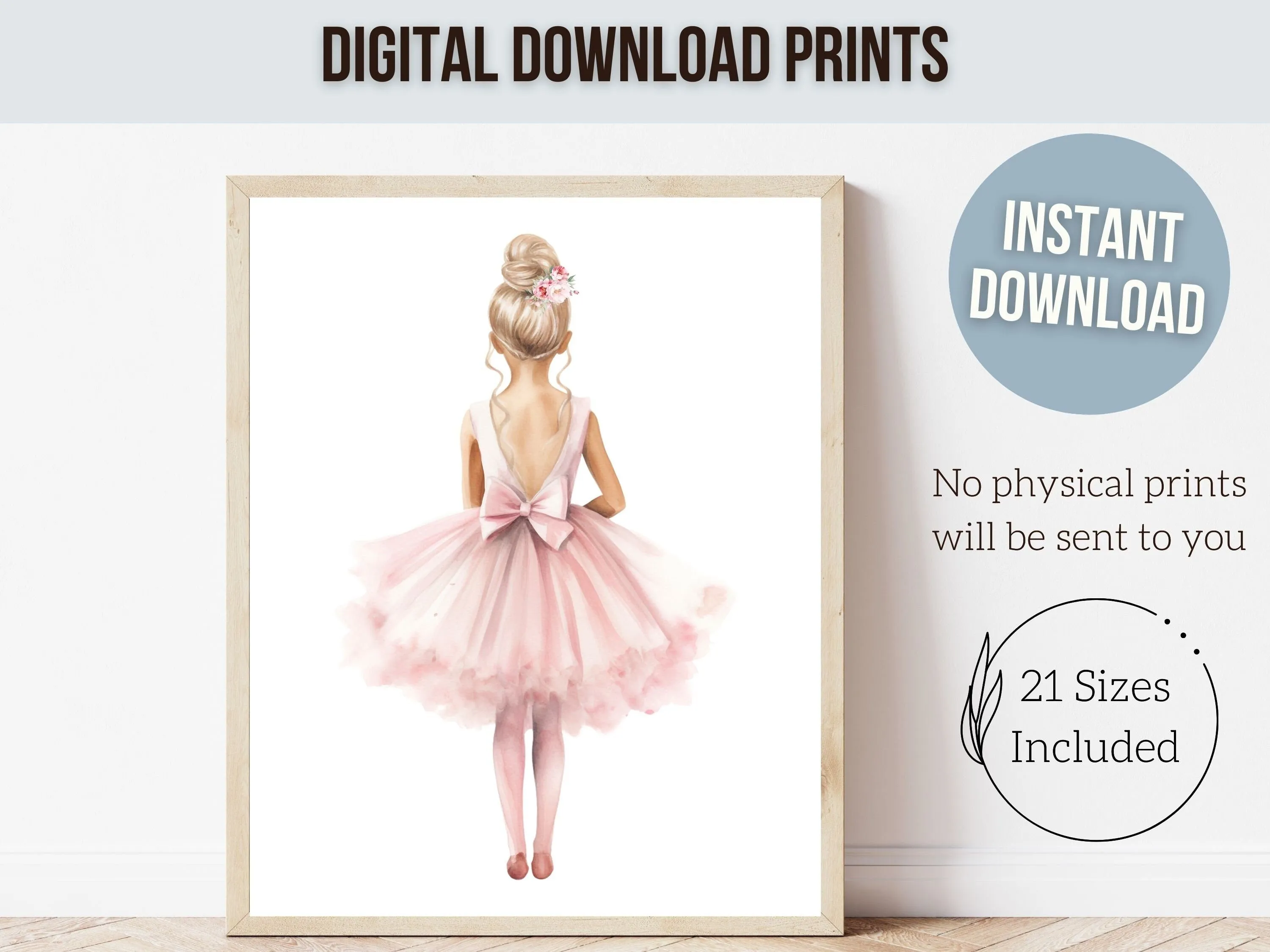 Baby Girl's Ballet Nursery Prints - Set of 6