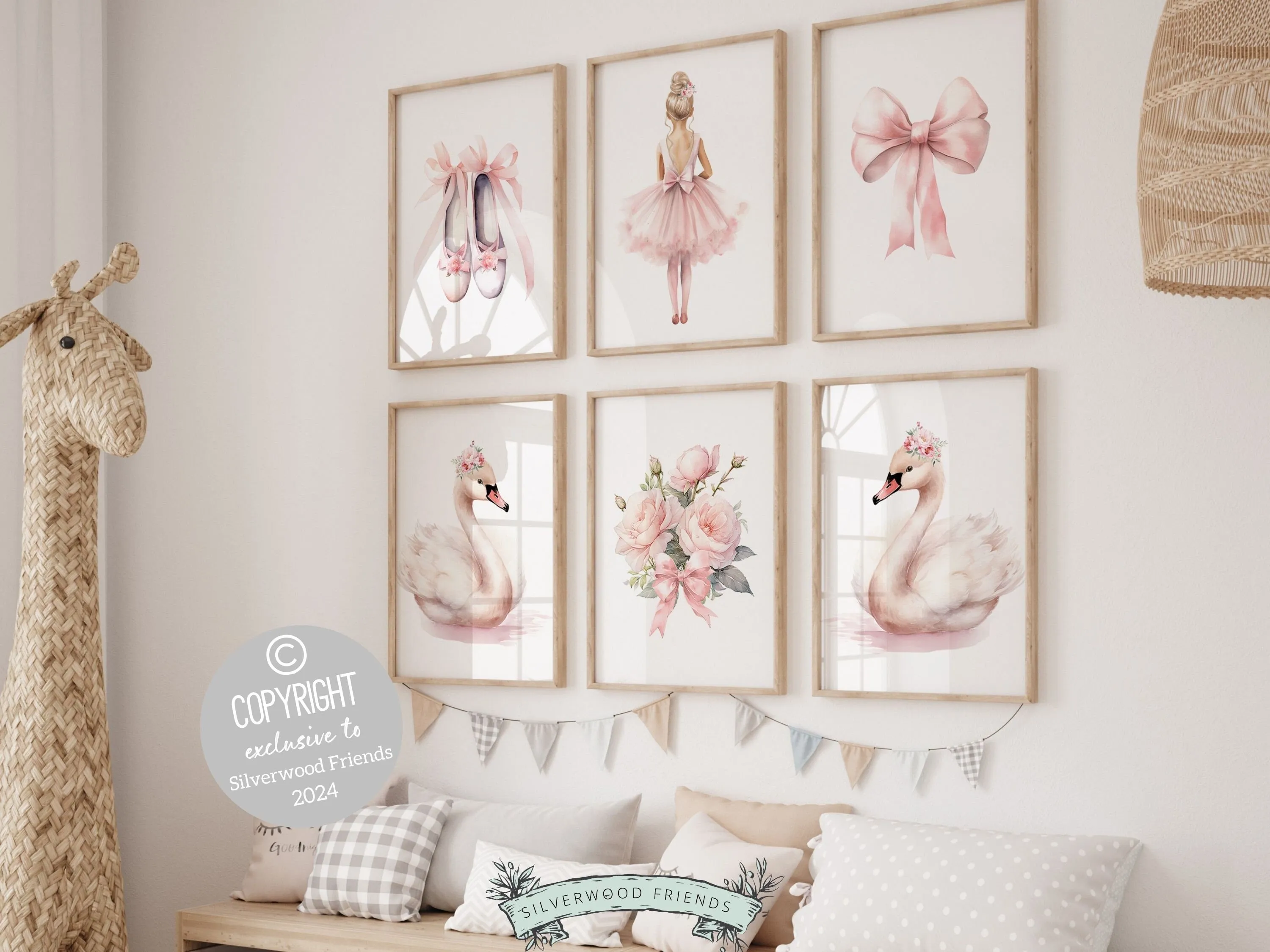 Baby Girl's Ballet Nursery Prints - Set of 6