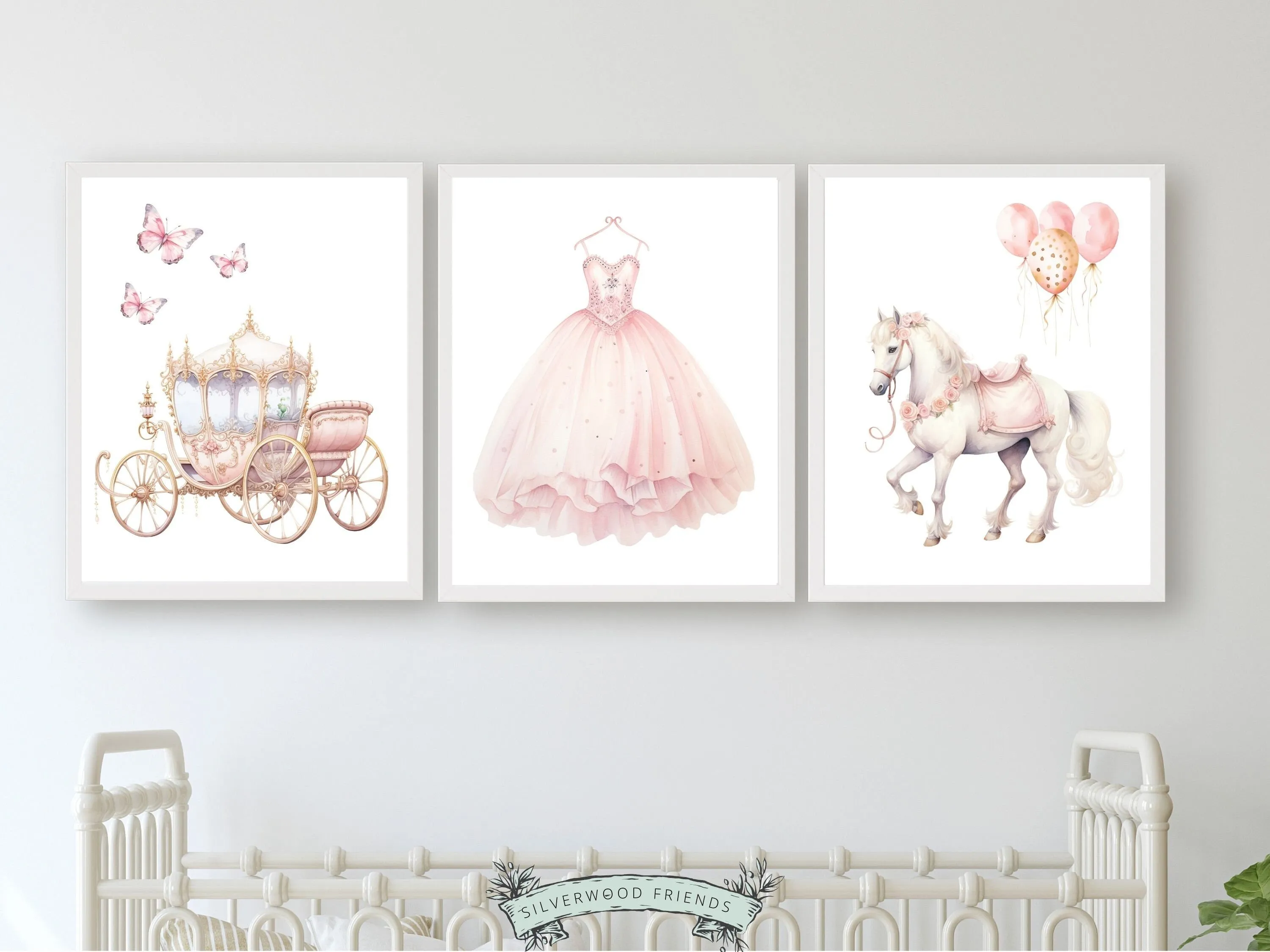 Baby Girl's Princess Nursery Prints - Set 3