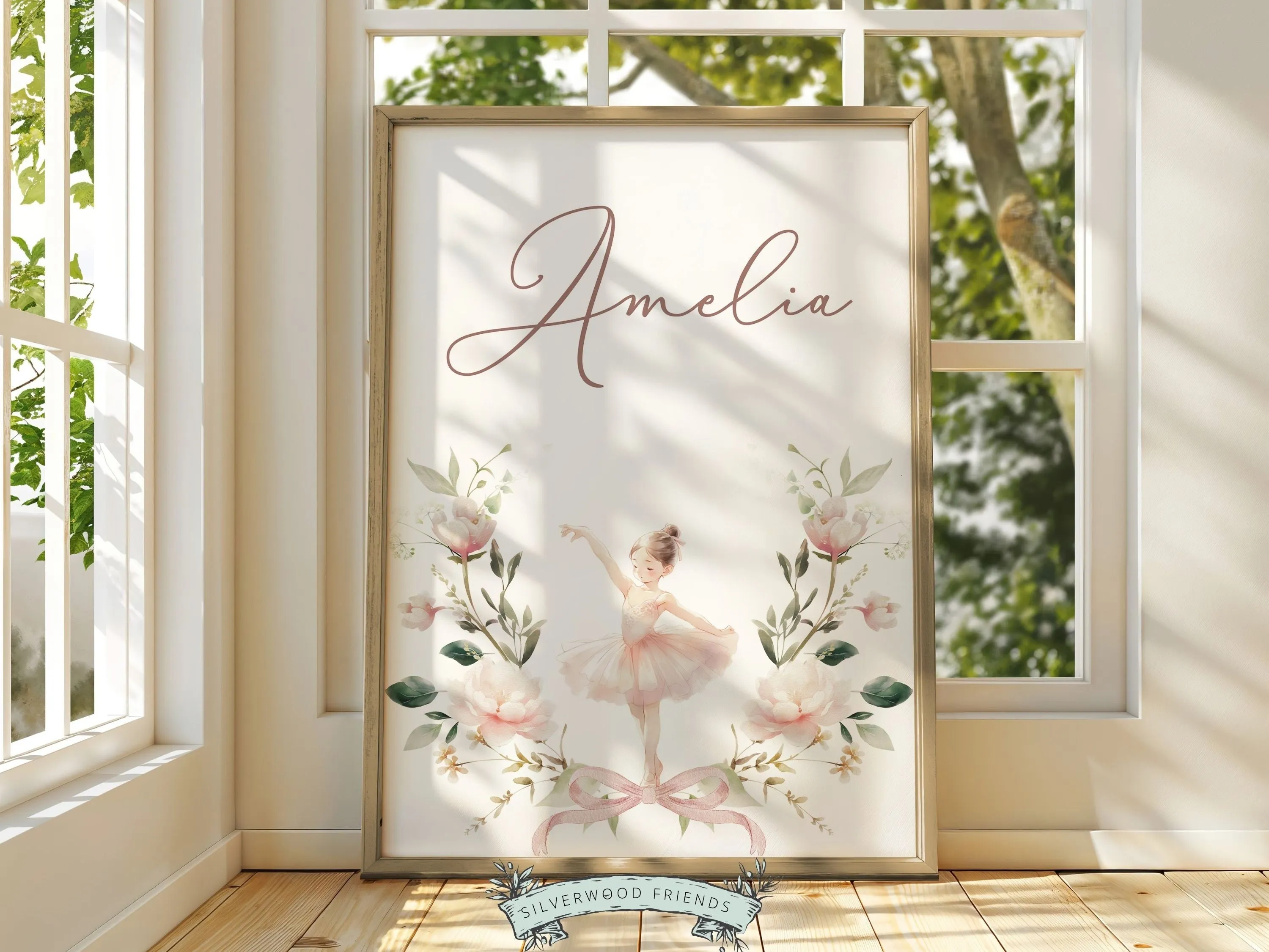 Ballet Baby Name Nursery Prints - Personalised - Set 1