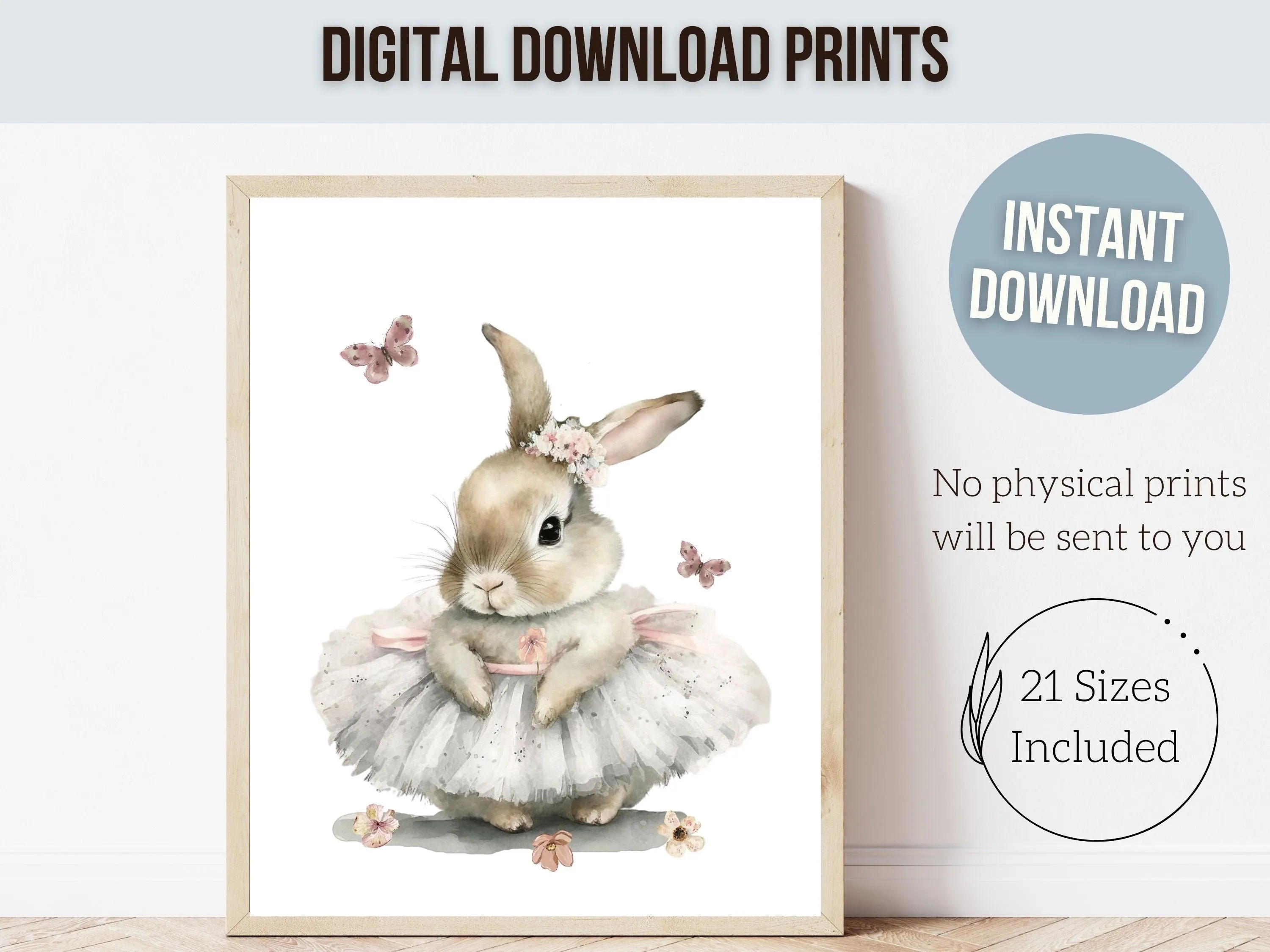 Ballet Bunny Nursery Prints Set of 3