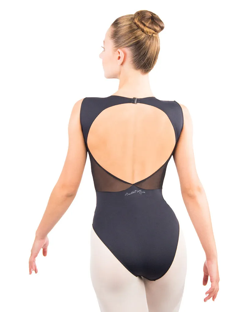 Ballet Rosa Limited Edition Holiday Collection Thea Boatneck Open Back Sleeveless Leotard - Womens - Rose Gold Metallic Print