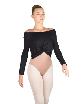 Ballet Rosa Megumi Stretch Bamboo Long Sleeve Twist Crop Top - Womens