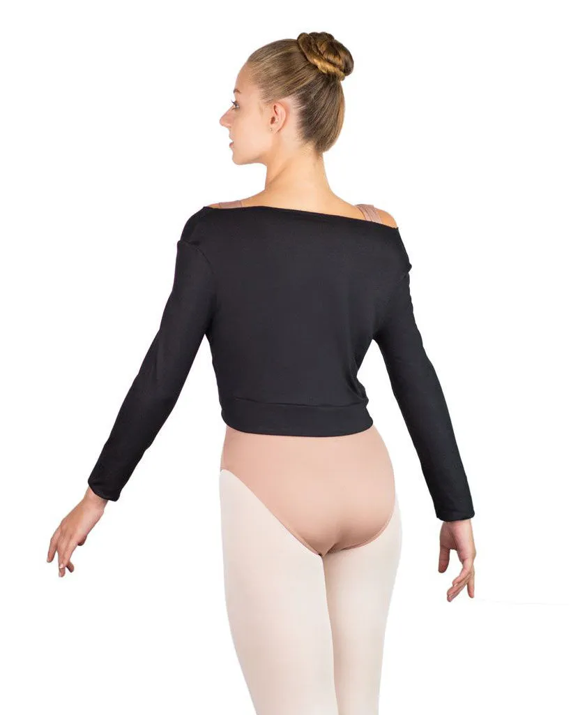 Ballet Rosa Megumi Stretch Bamboo Long Sleeve Twist Crop Top - Womens