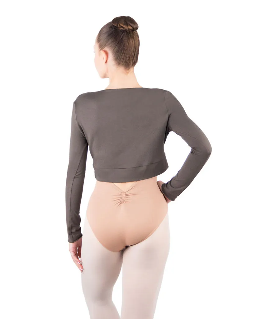 Ballet Rosa Megumi Stretch Bamboo Long Sleeve Twist Crop Top - Womens