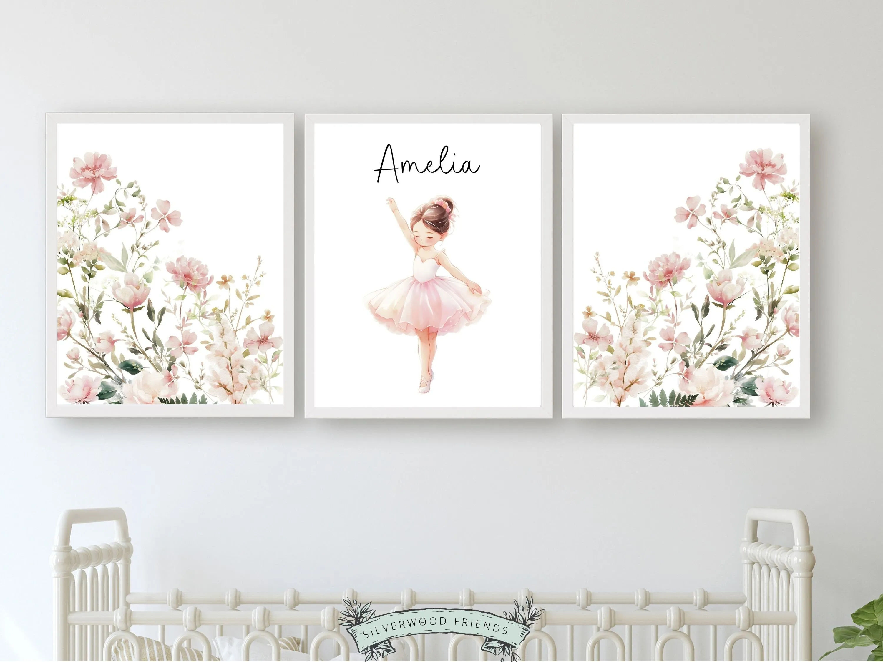 Ballet Wildflower Nursery Prints - Personalised