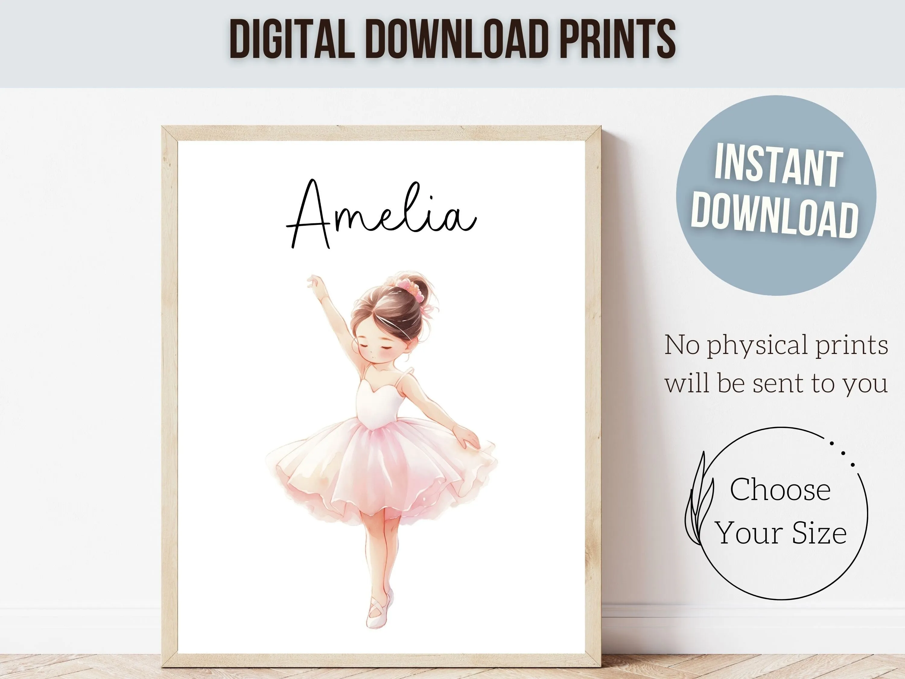 Ballet Wildflower Nursery Prints - Personalised