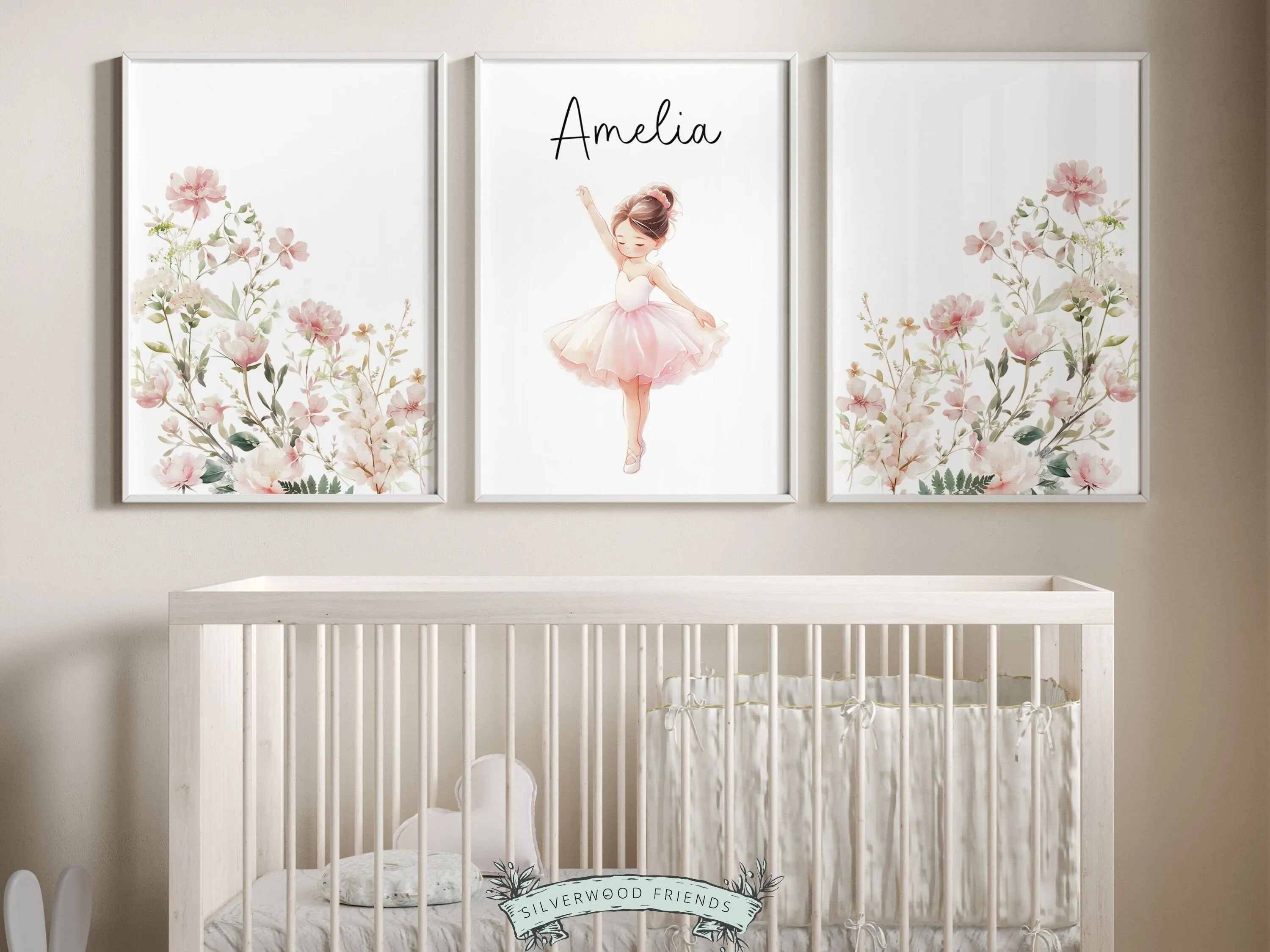 Ballet Wildflower Nursery Prints - Personalised