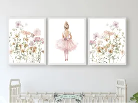 Ballet Wildflower Nursery Prints - Set 1