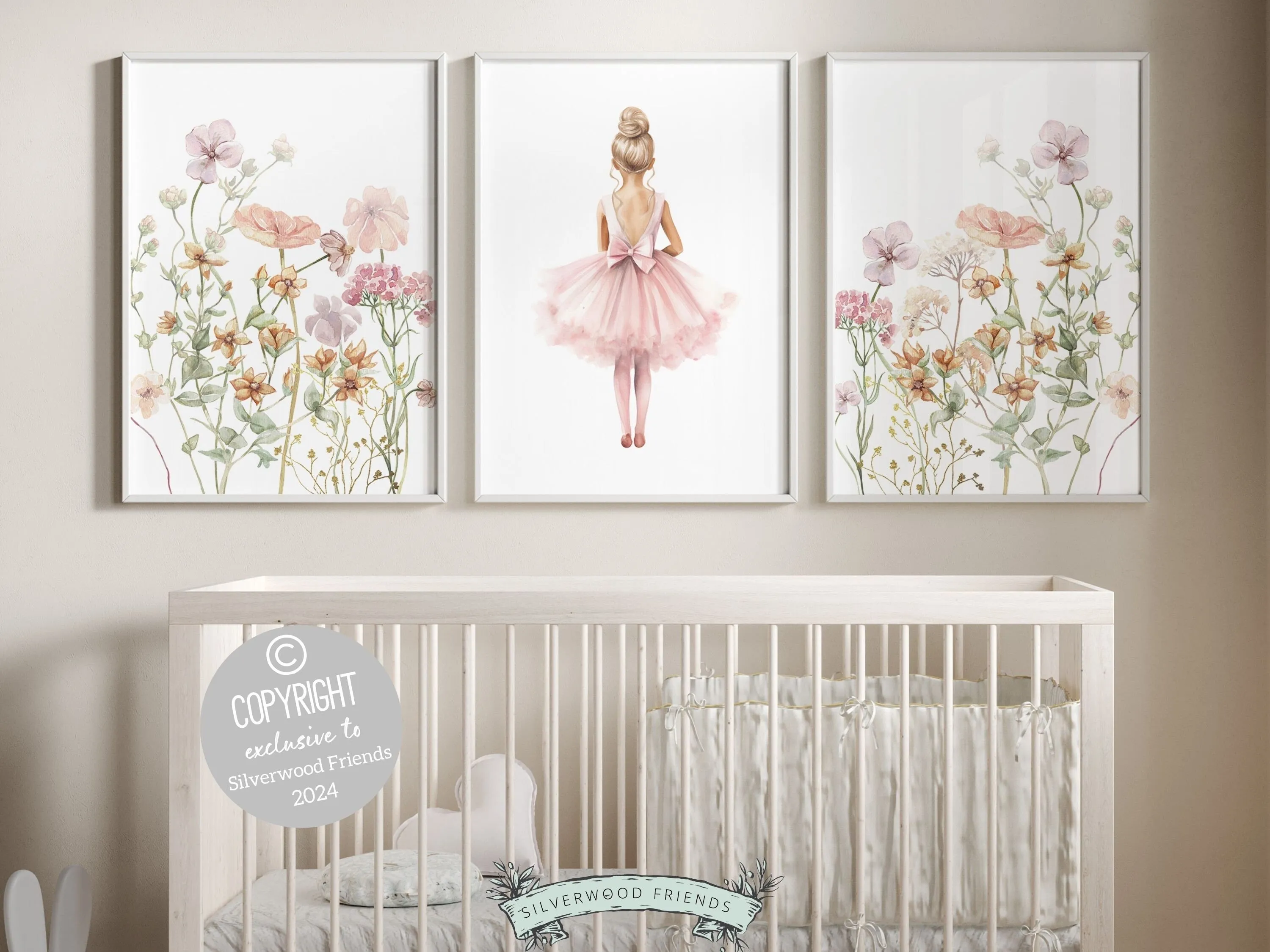 Ballet Wildflower Nursery Prints - Set 1