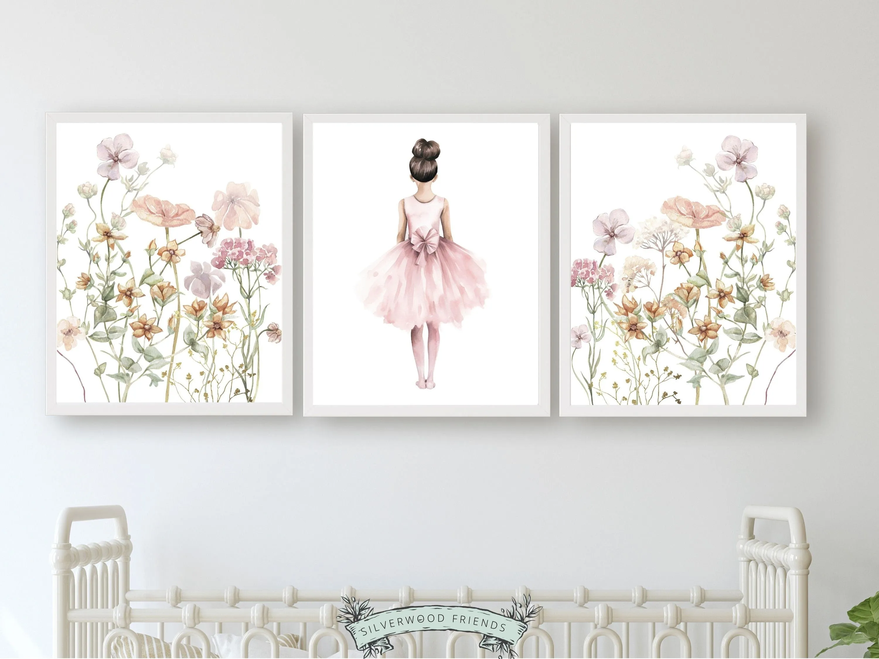 Ballet Wildflower Nursery Prints - Set 4