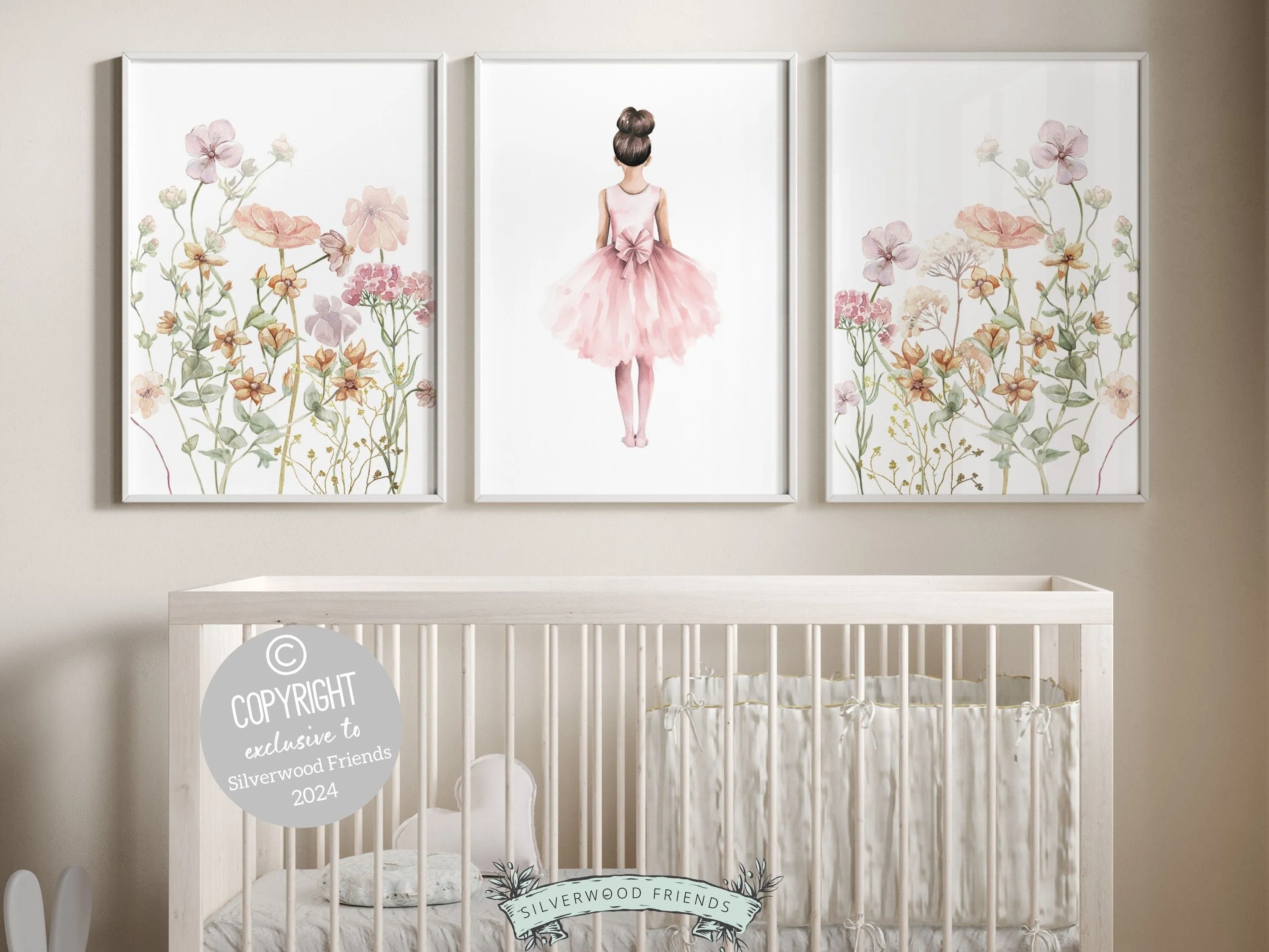 Ballet Wildflower Nursery Prints - Set 4