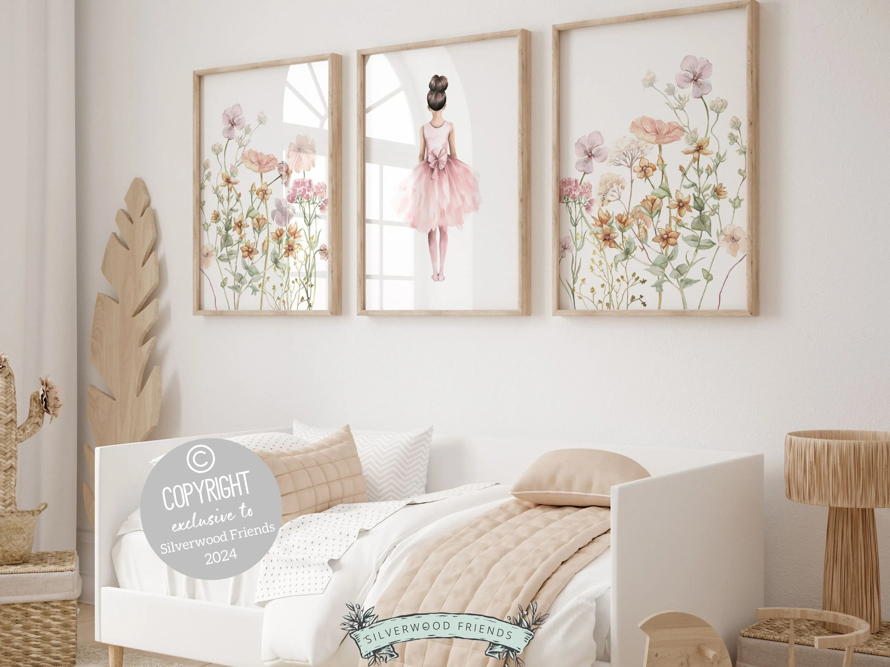 Ballet Wildflower Nursery Prints - Set 4