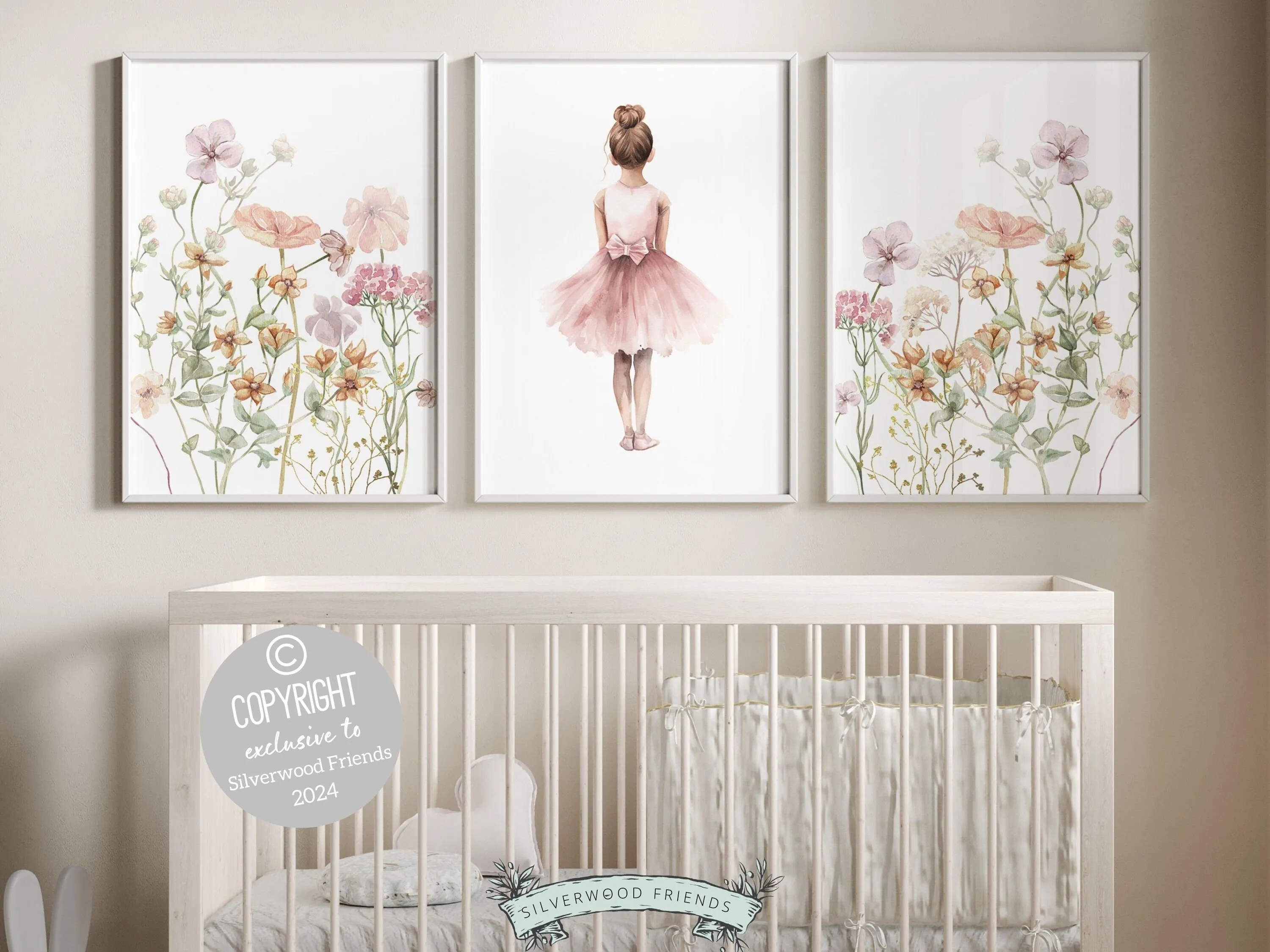 Ballet Wildflower Nursery Prints - Set 5