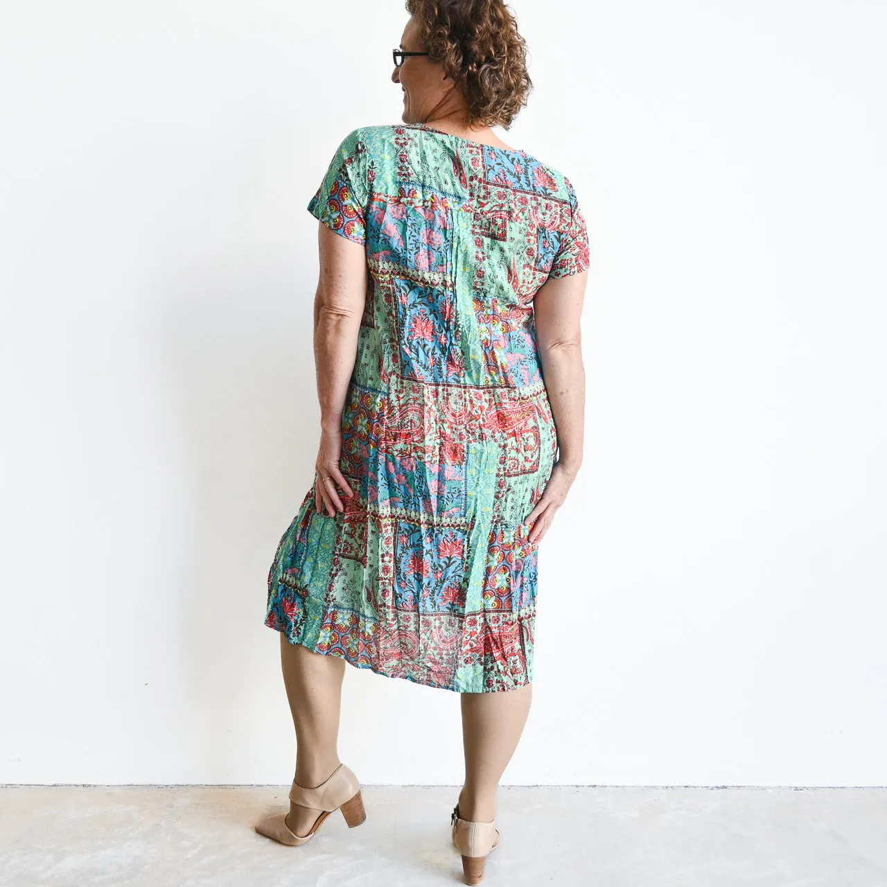 Be The Sunshine Cotton Dress - Patchwork Paisley