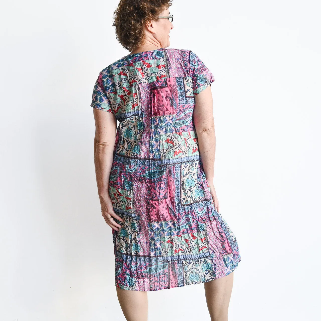 Be The Sunshine Cotton Dress - Patchwork Paisley