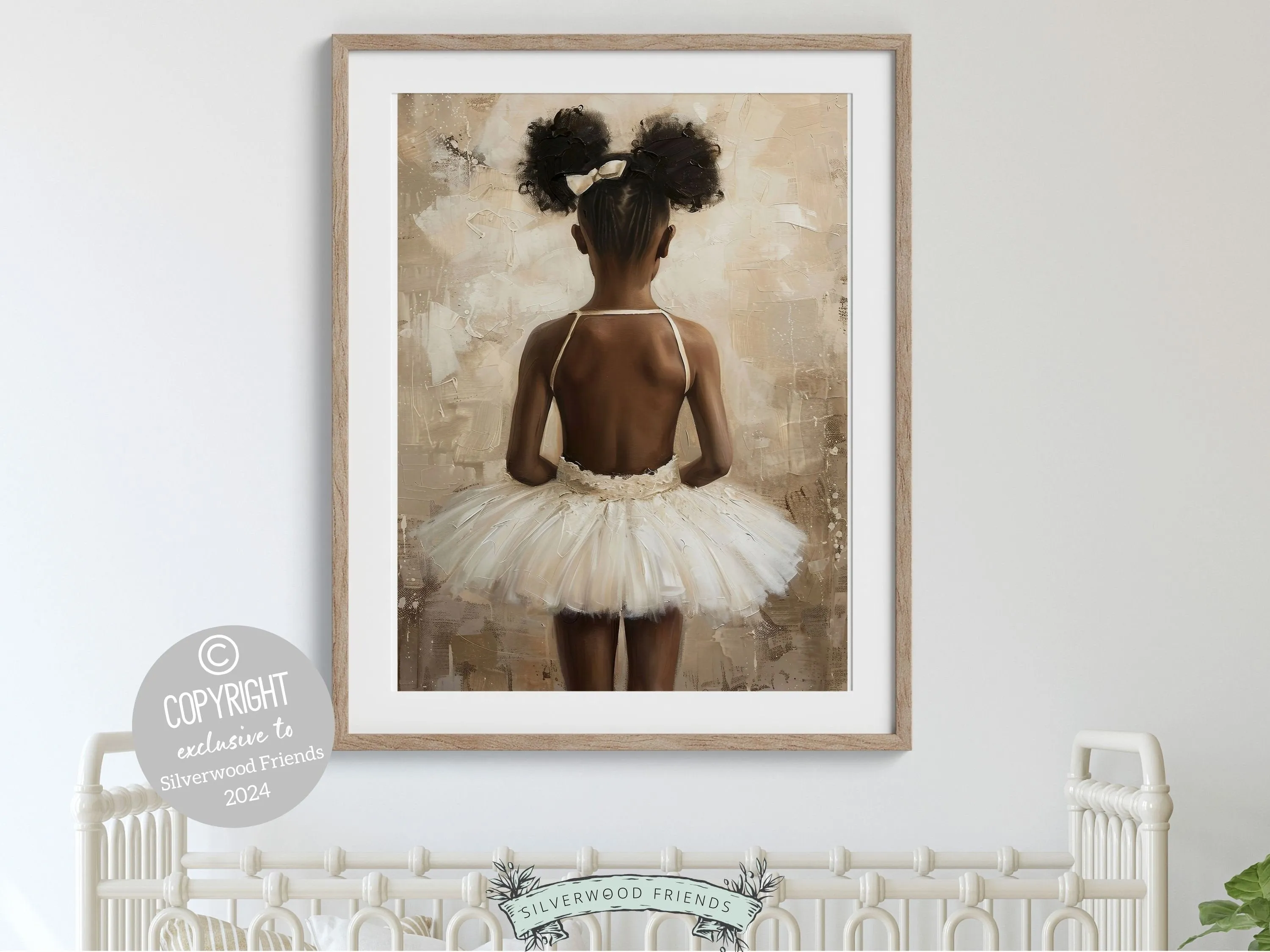 Black Ballerina Nursery Print - 001