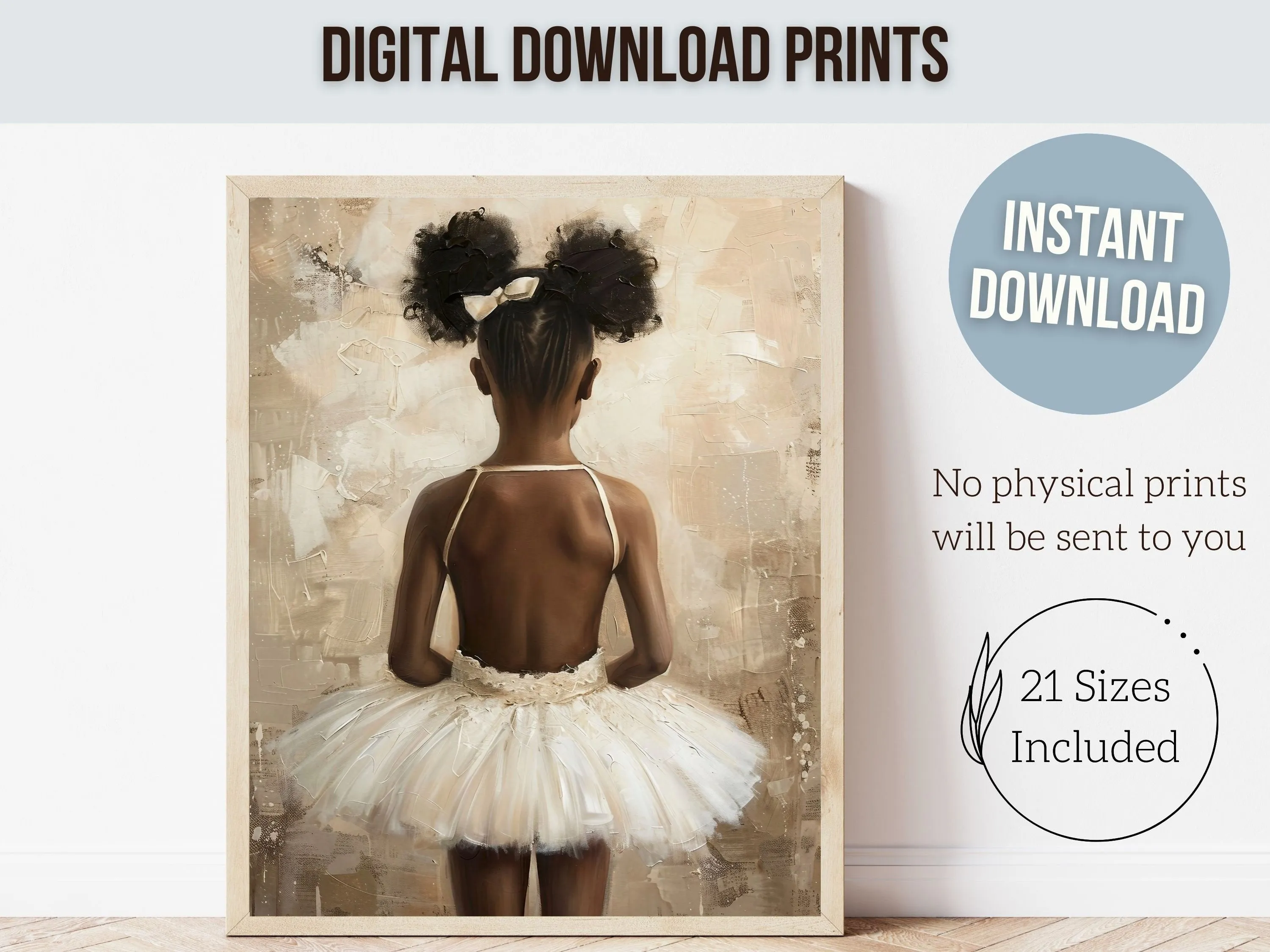 Black Ballerina Nursery Print - 001