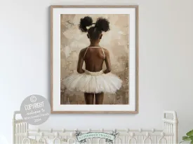 Black Ballerina Nursery Print - 001