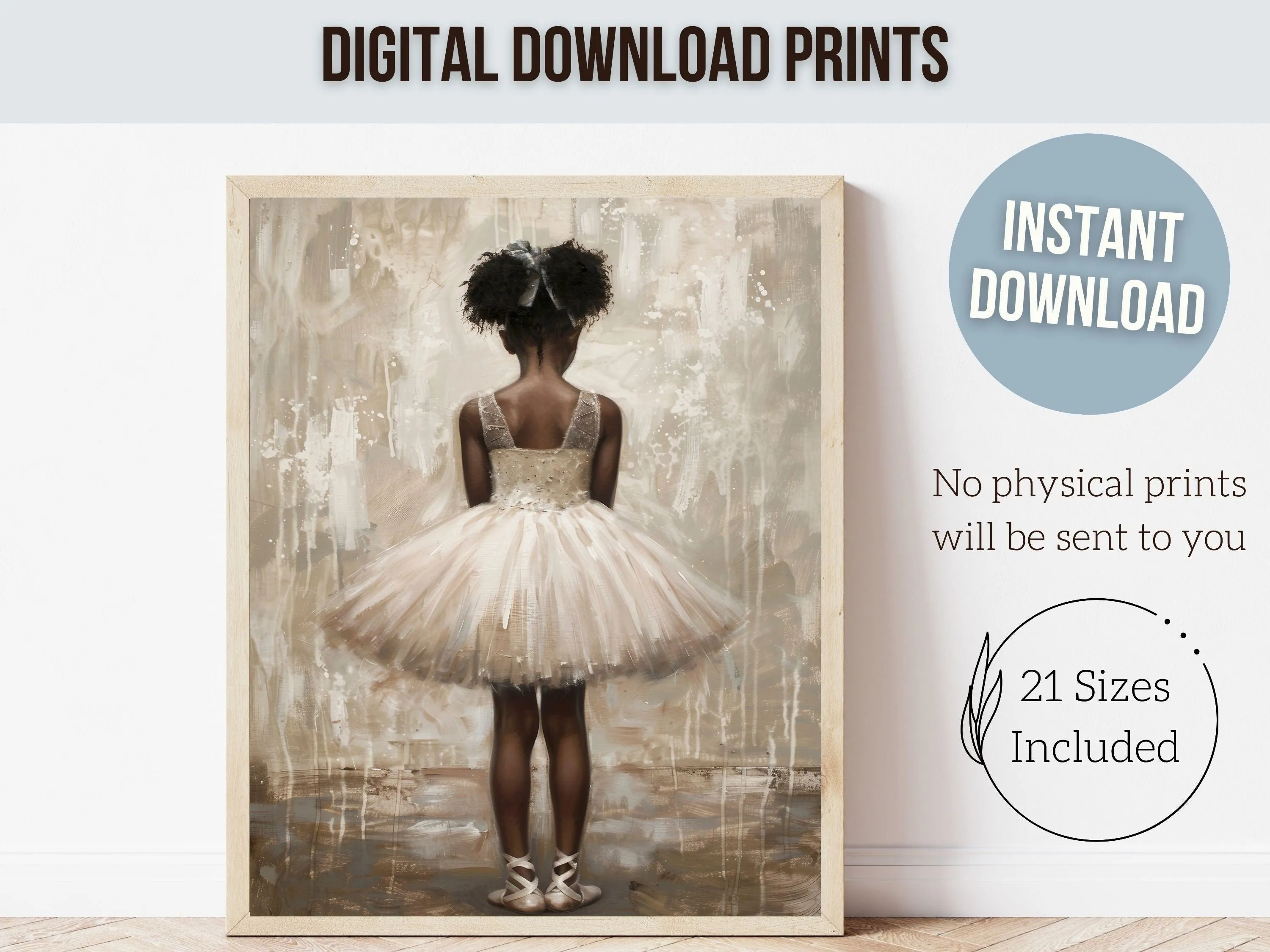 Black Ballerina Nursery Print - 002