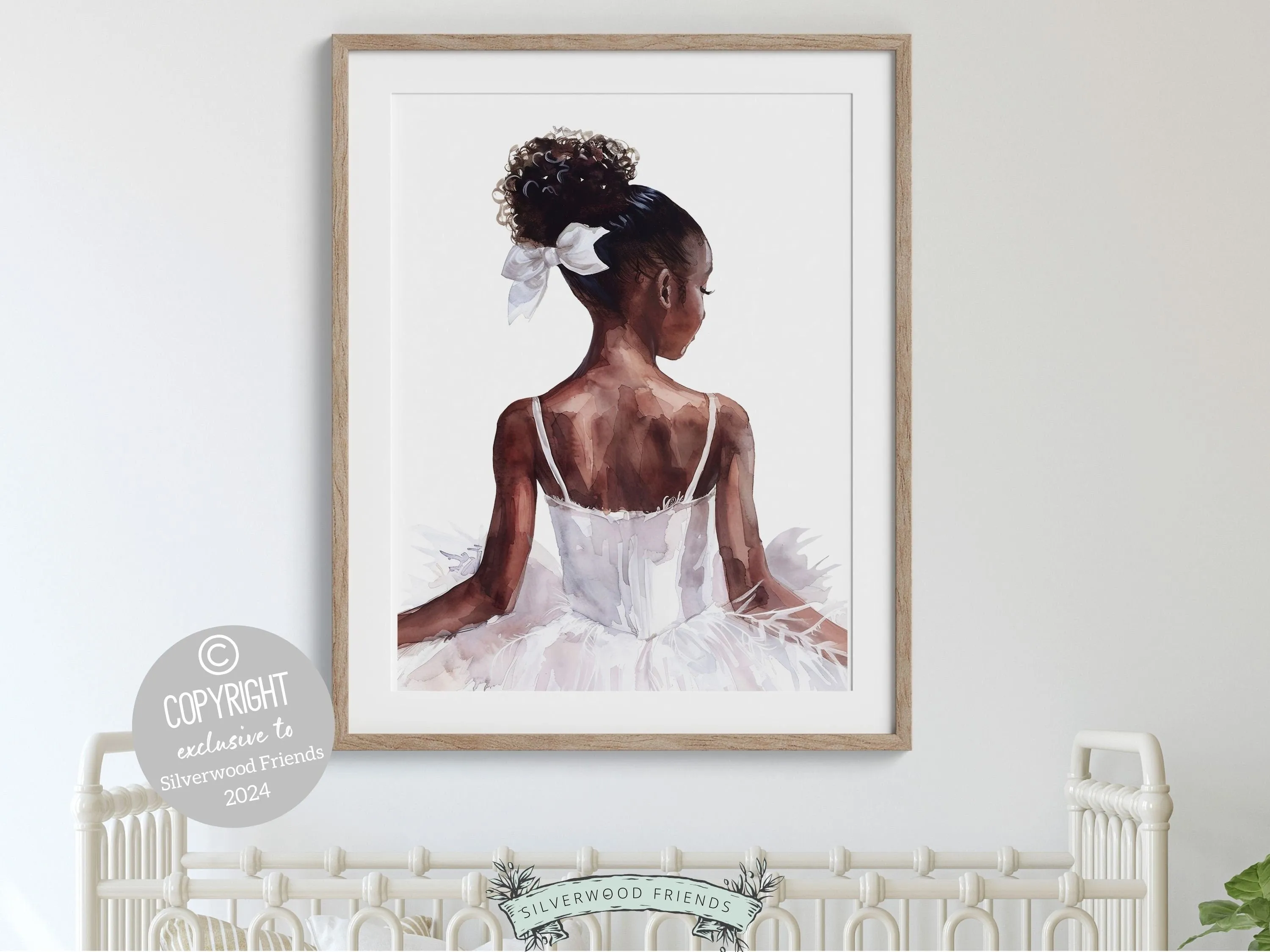 Black Ballerina Nursery Print 003