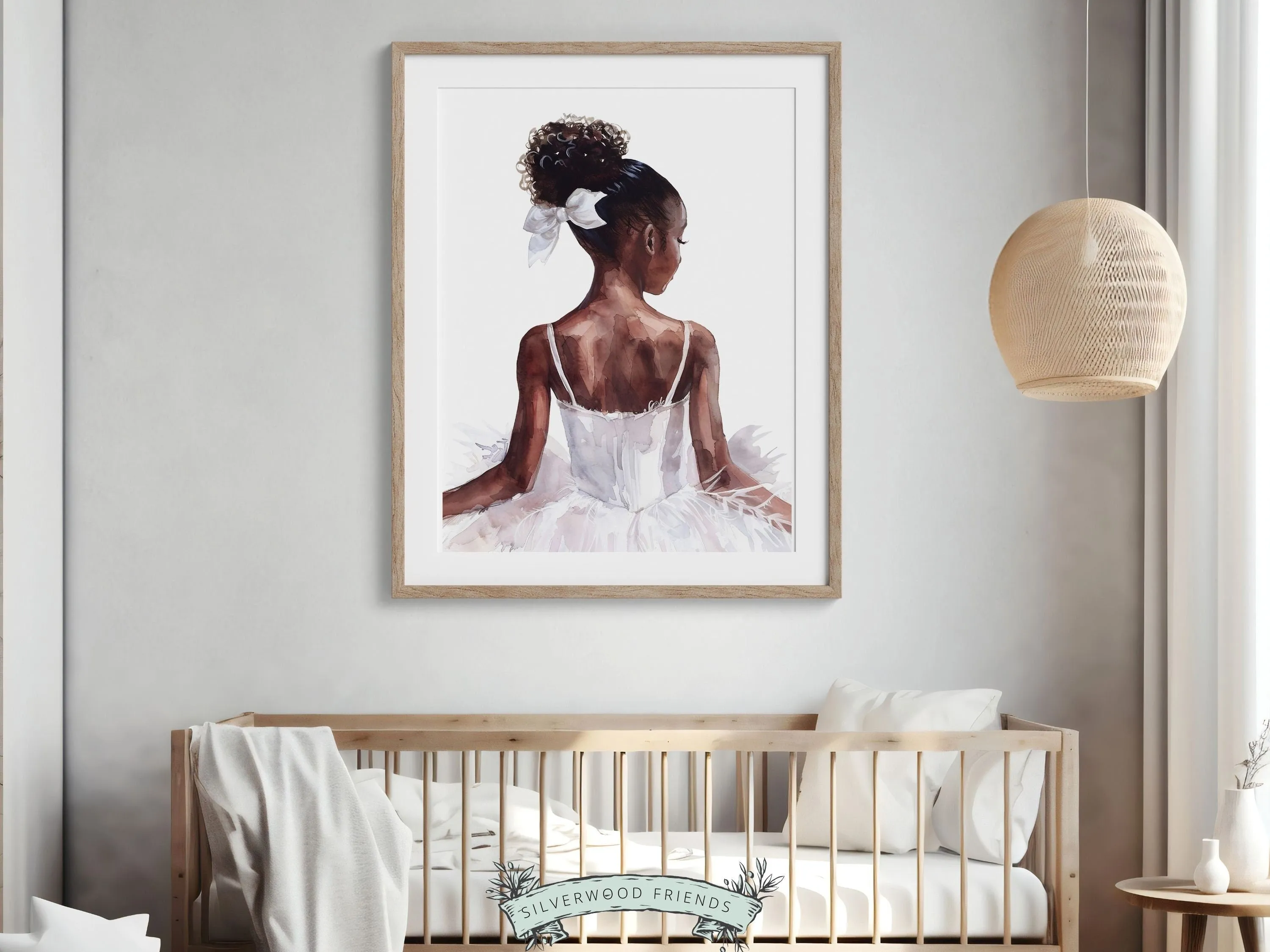 Black Ballerina Nursery Print 003